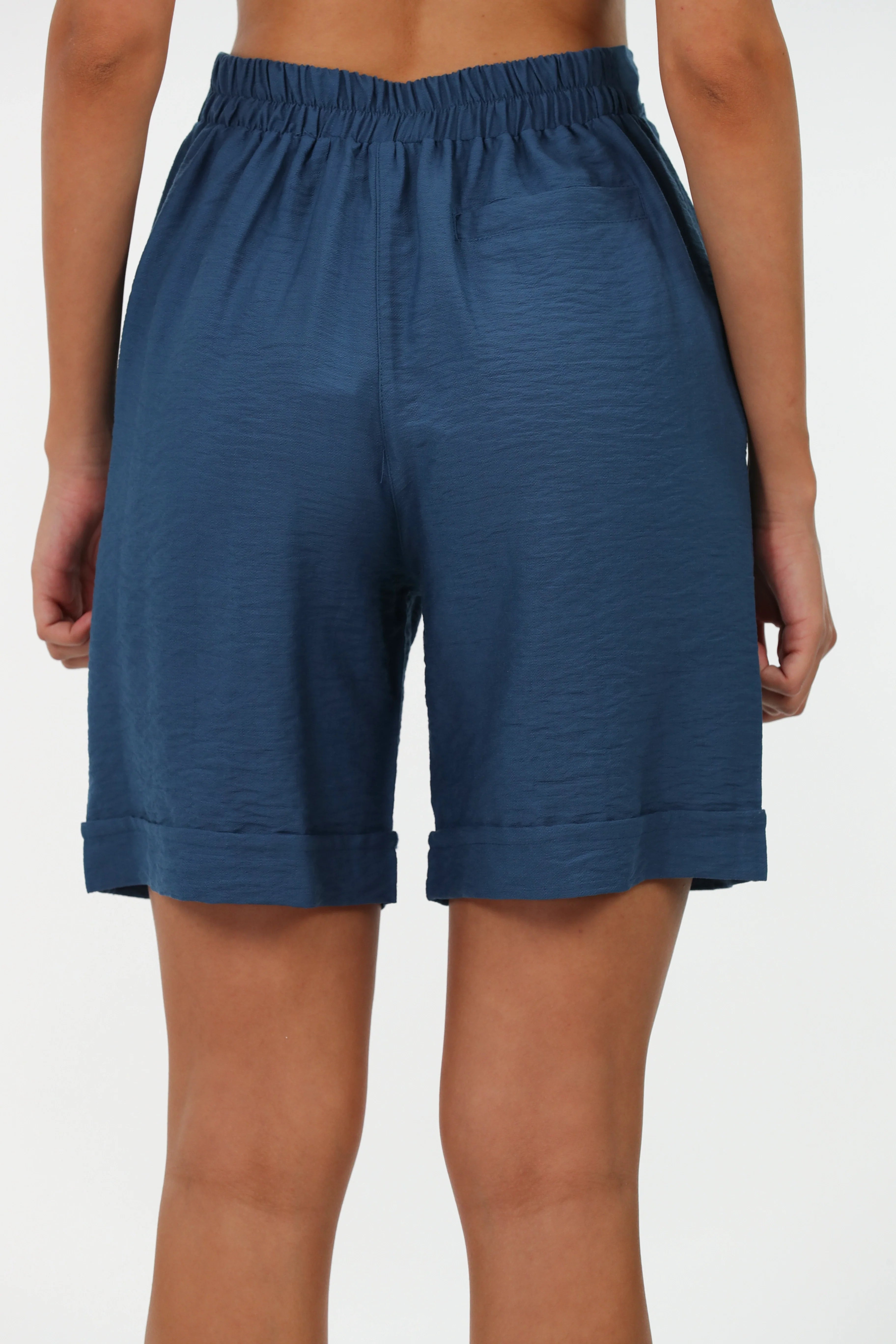 Indigo Simple Linen Short