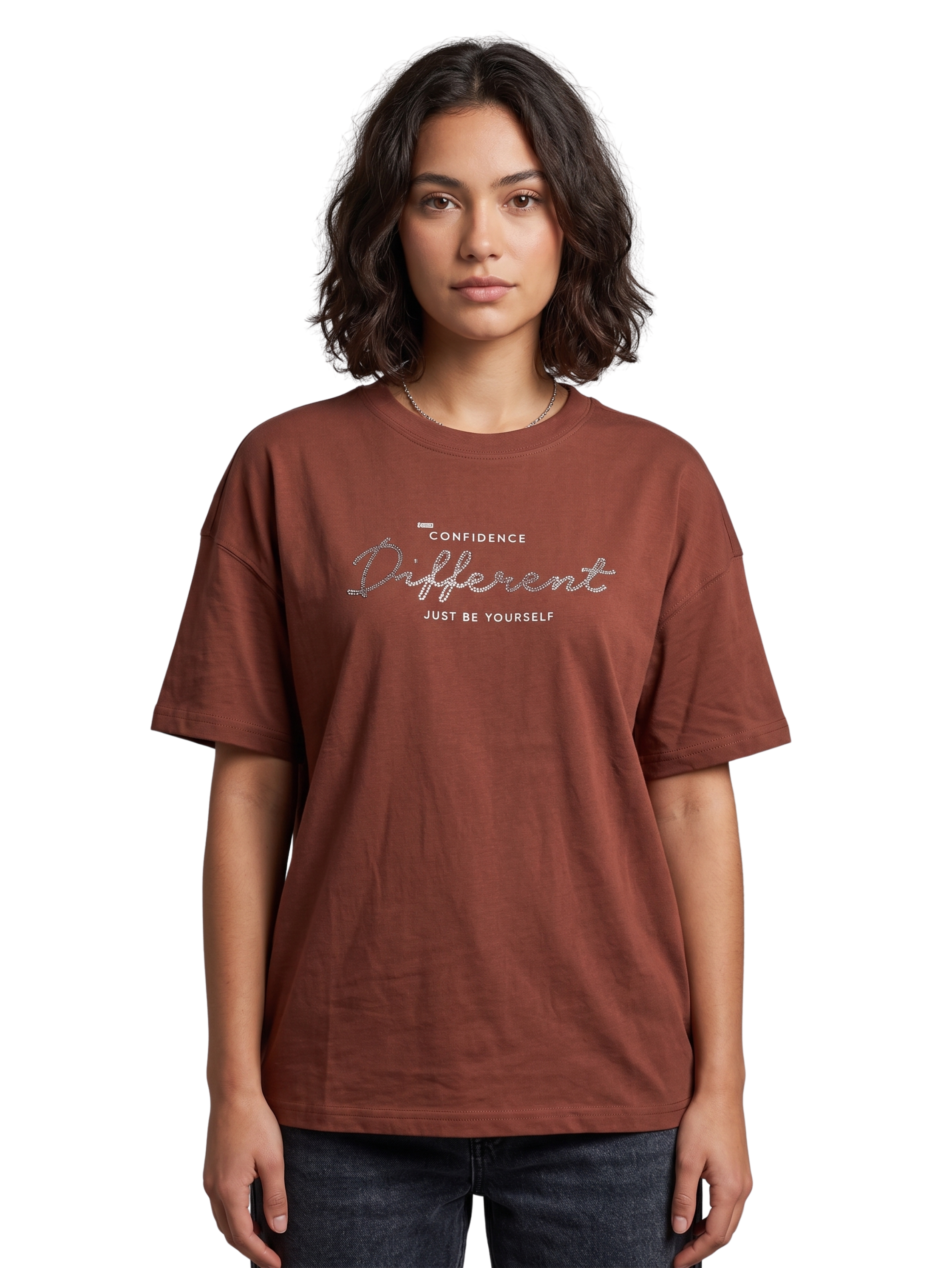 Short Sleeved Brown T-Shirt With Design