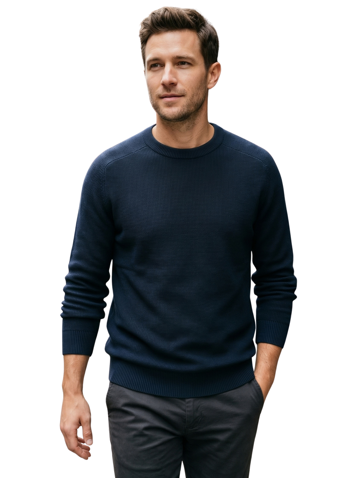 Navy Crewneck And Long Sleeved Pullover