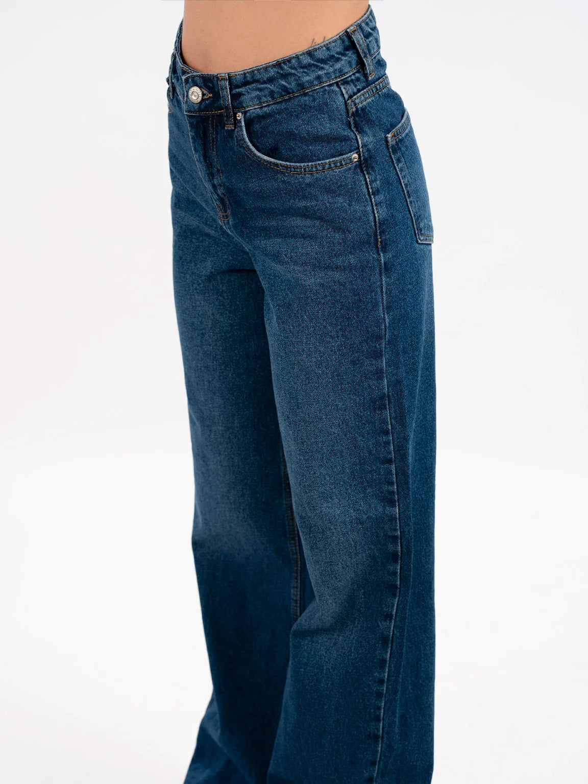 Blue Wide Leg Jeans