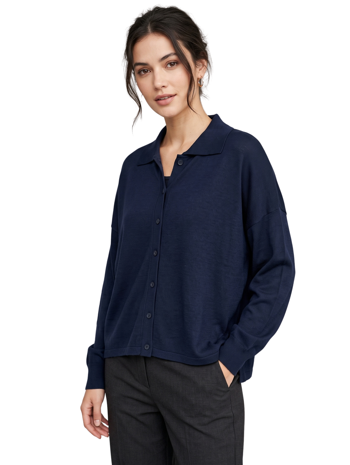 Navy Long Sleeved Polo