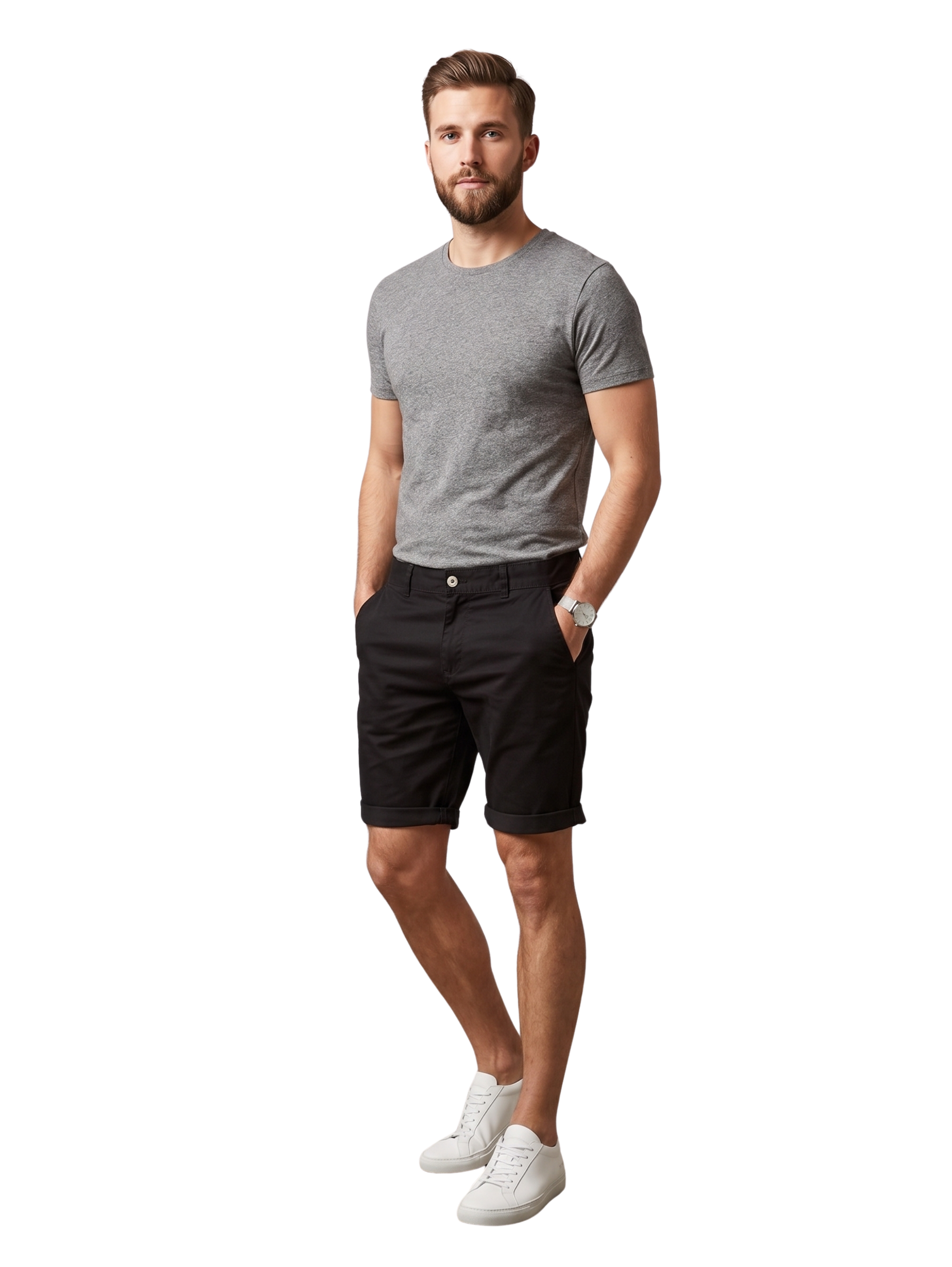 Black Casual Chino Shorts