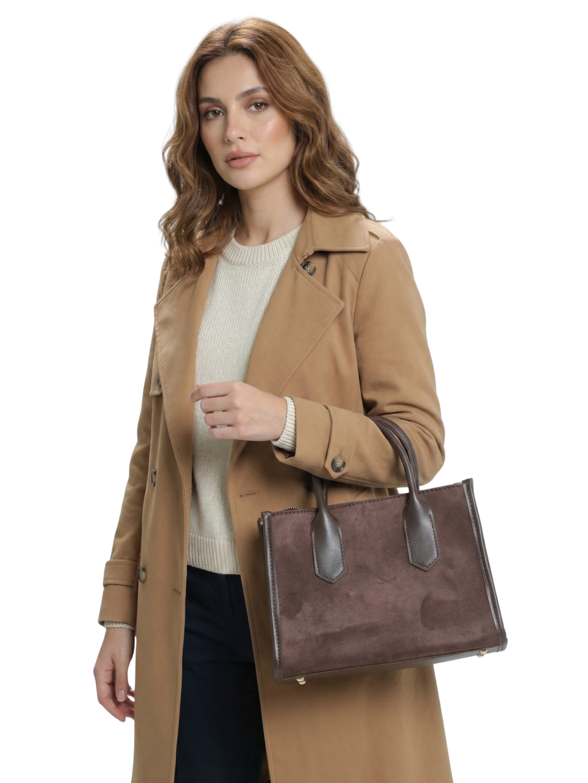 Brown Rectangular Silhouette Bag