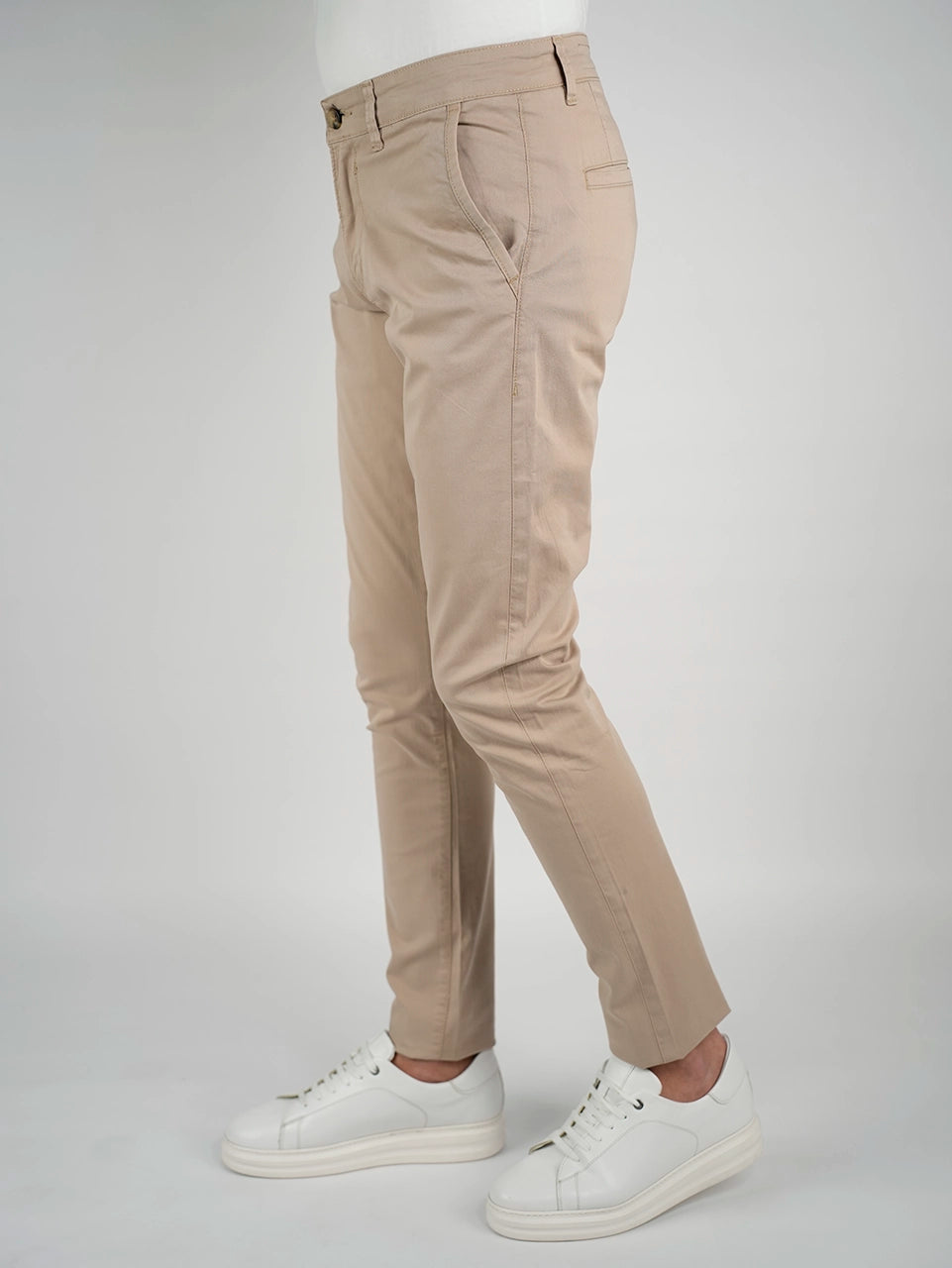 Beige Sport Chic Chino Pants