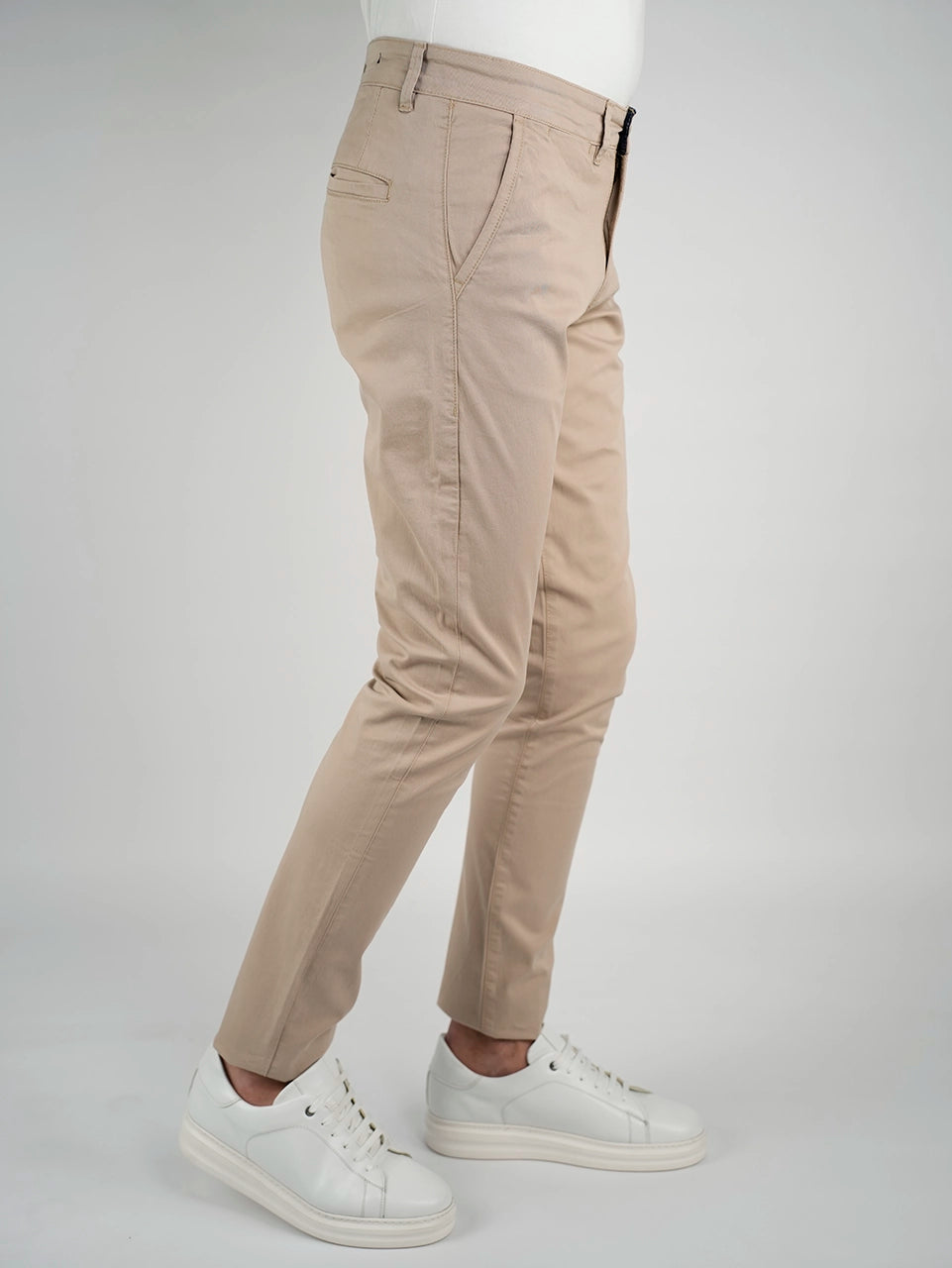 Beige Sport Chic Chino Pants