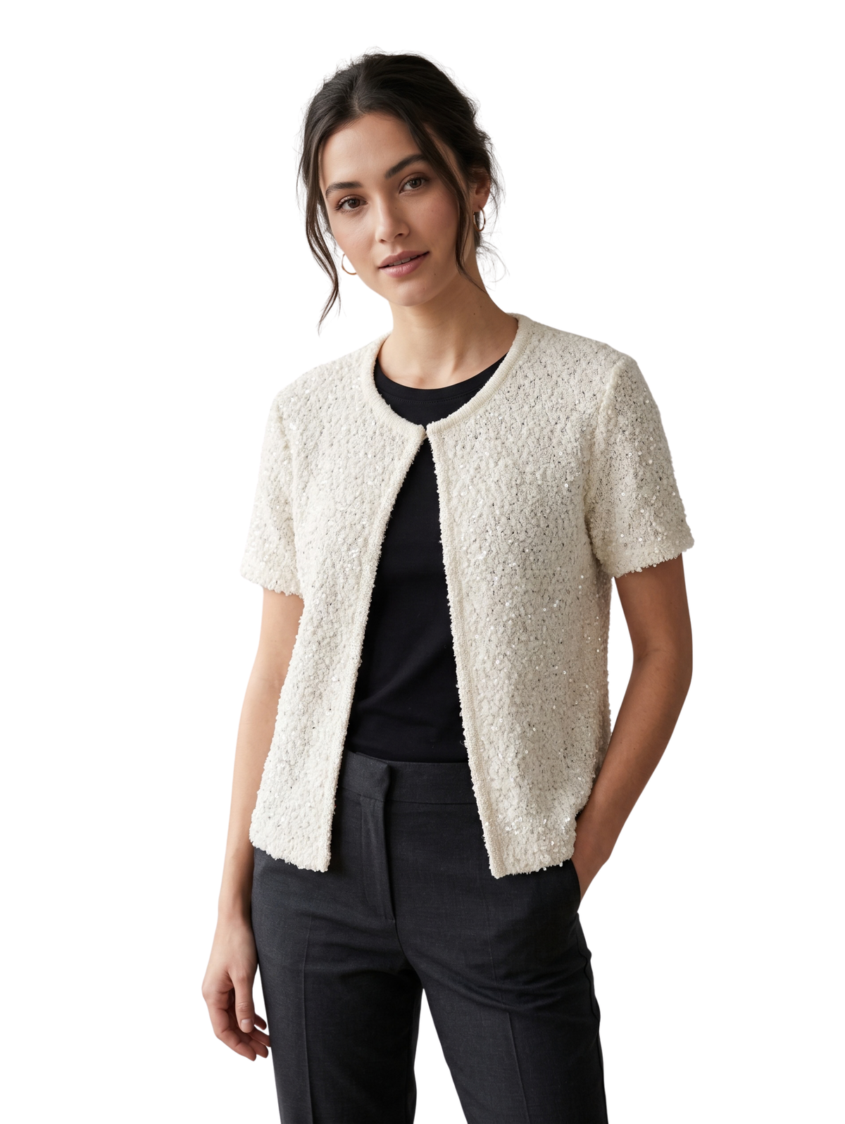 Beige Round Neck Pullover