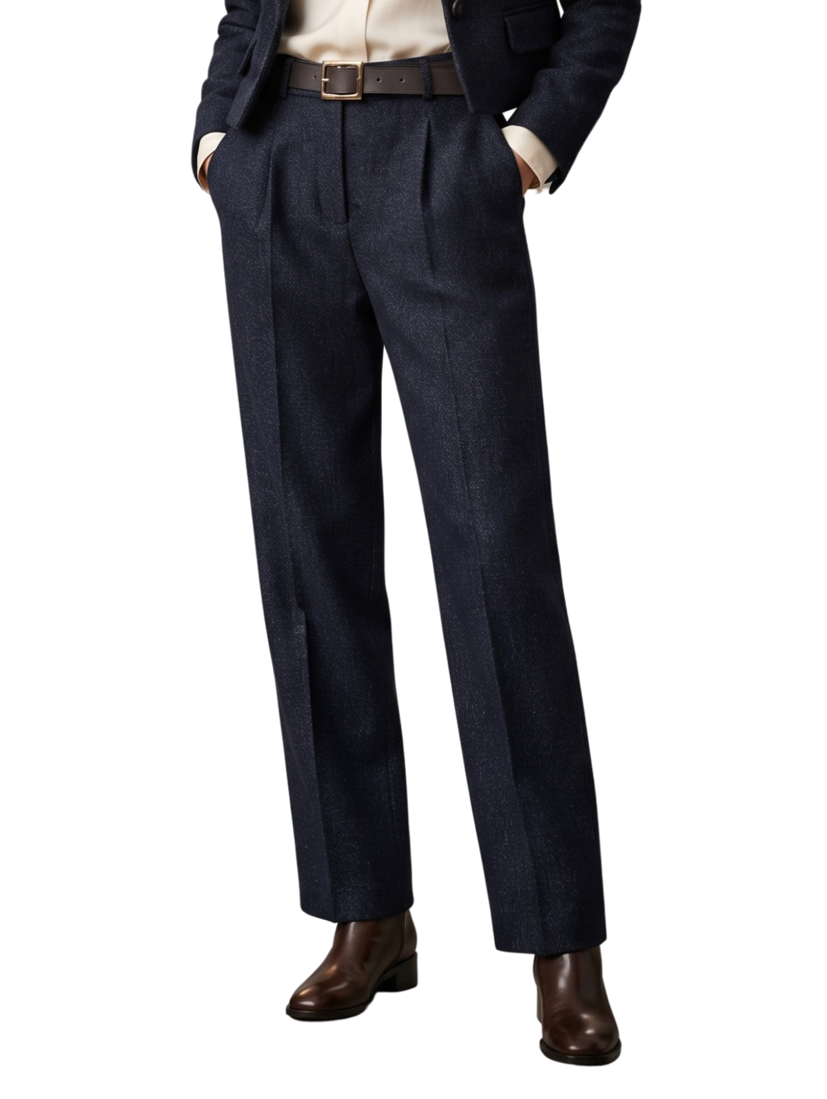 Navy Wide-Leg Pant