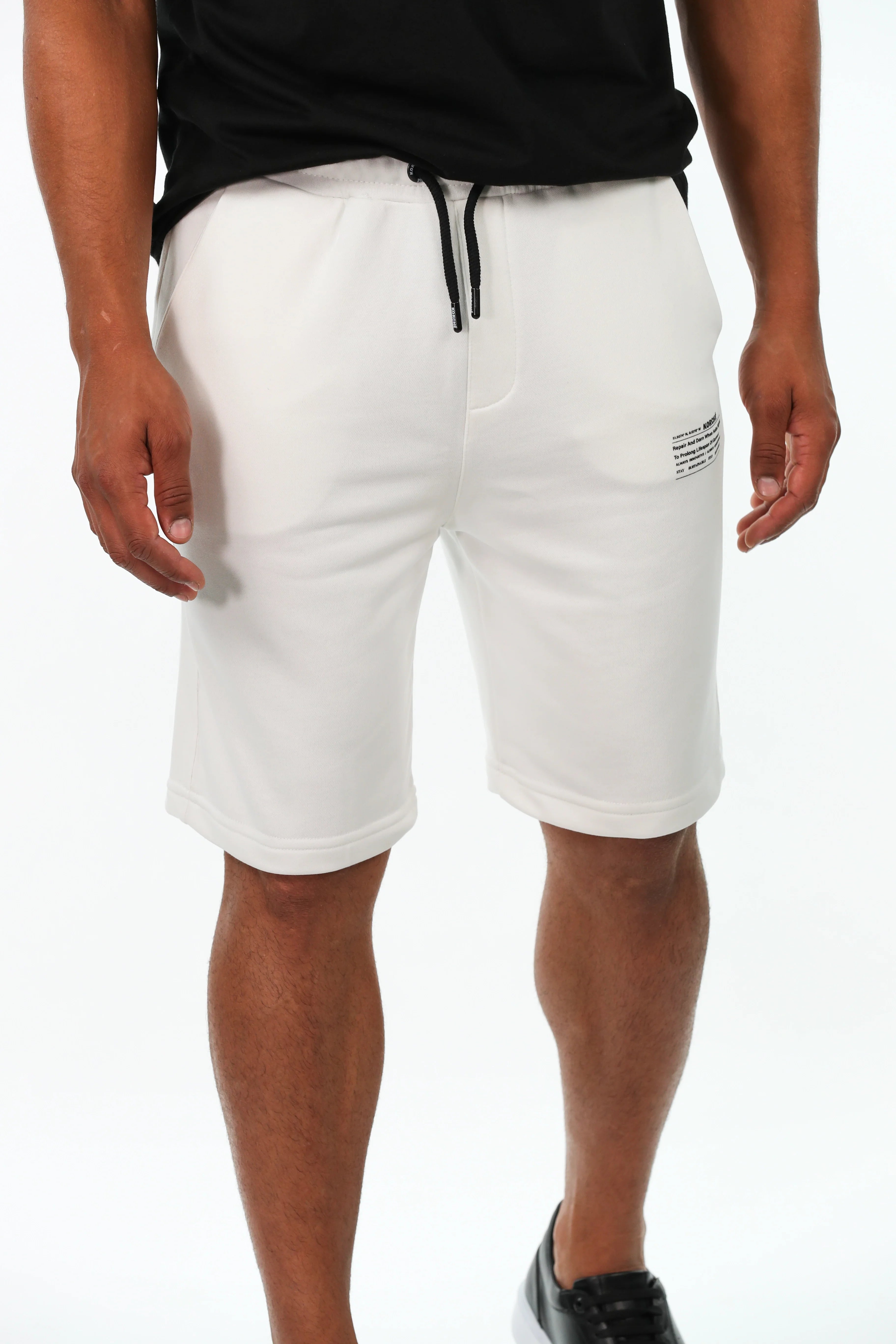 White Cotton Short With"Korshe"Front Design