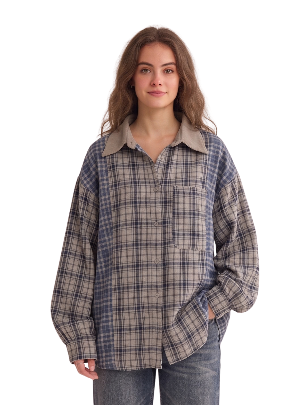 D.Beige Oversized Shirt