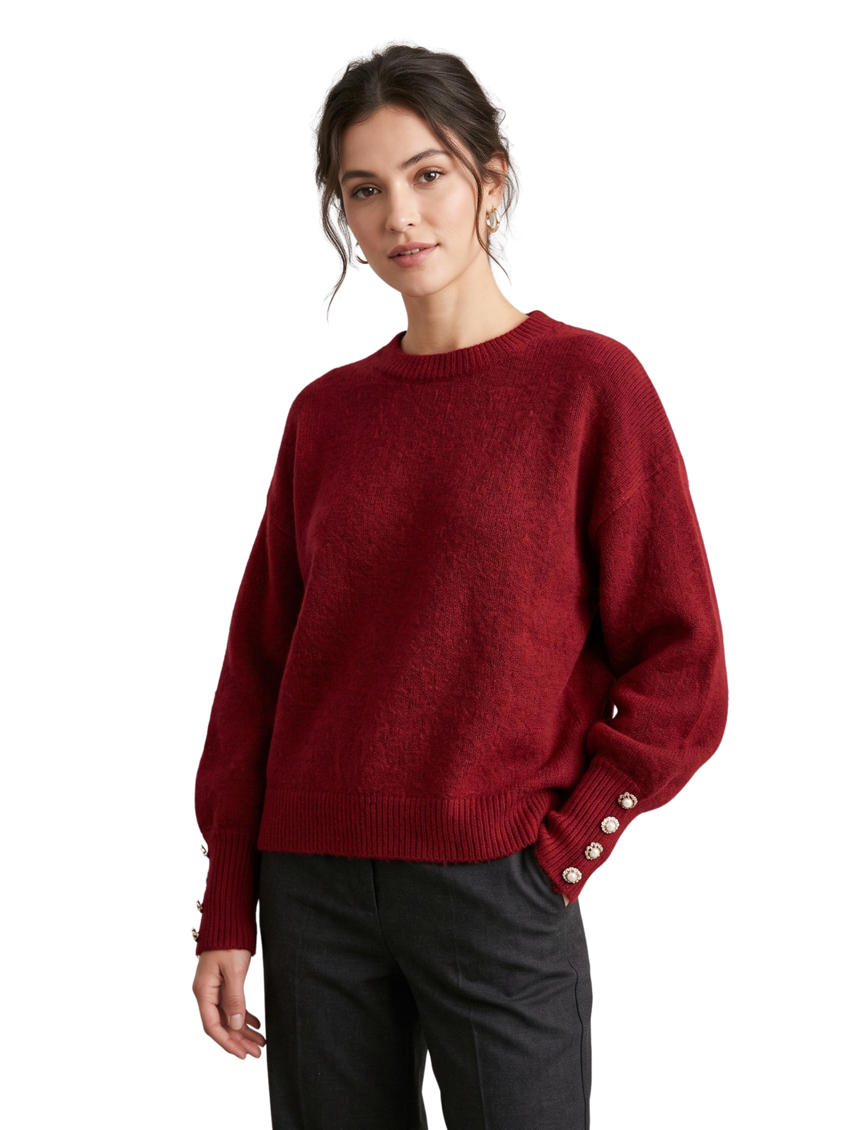 Red Relaxed Fit Pullover