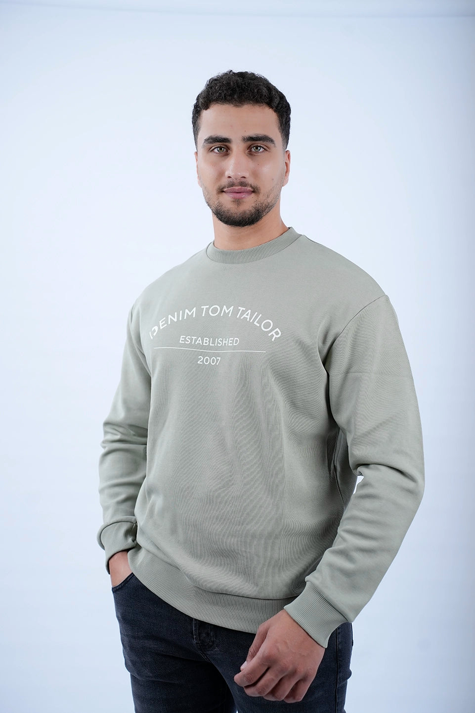 Tom Tailor Light Khaki Sweater With Front Logo Design