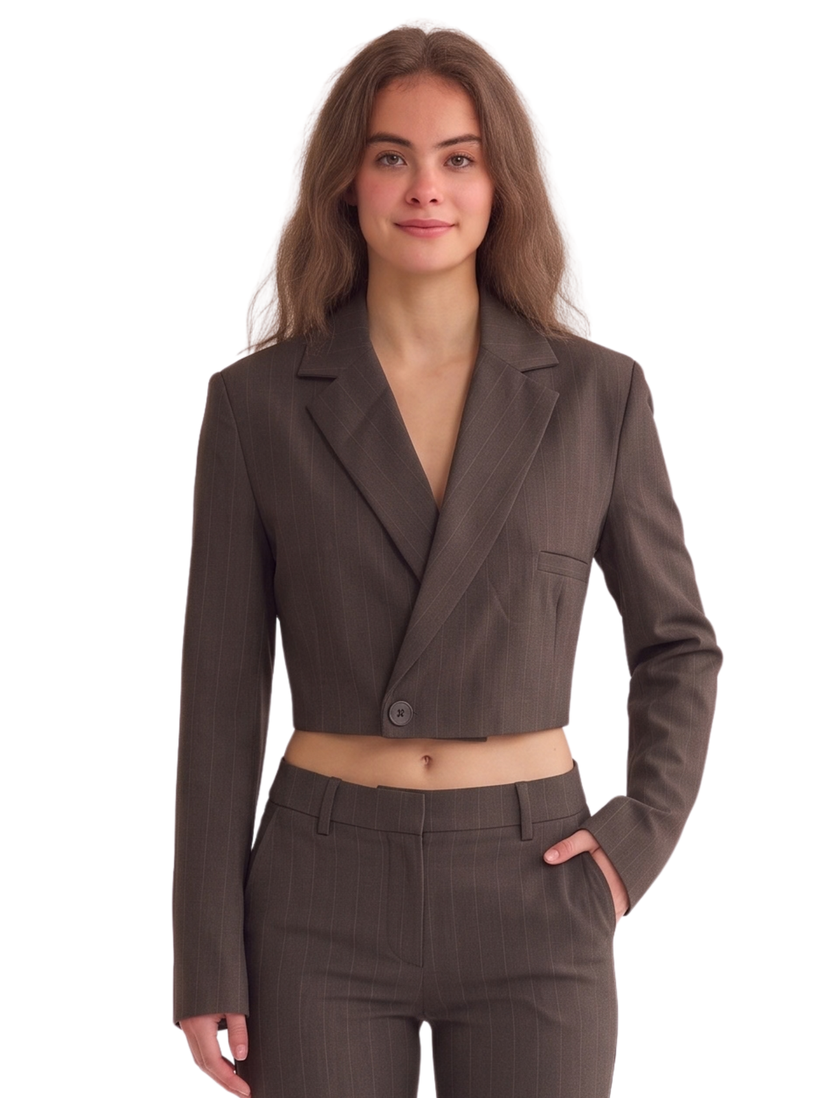 Brown Cropped Jacket