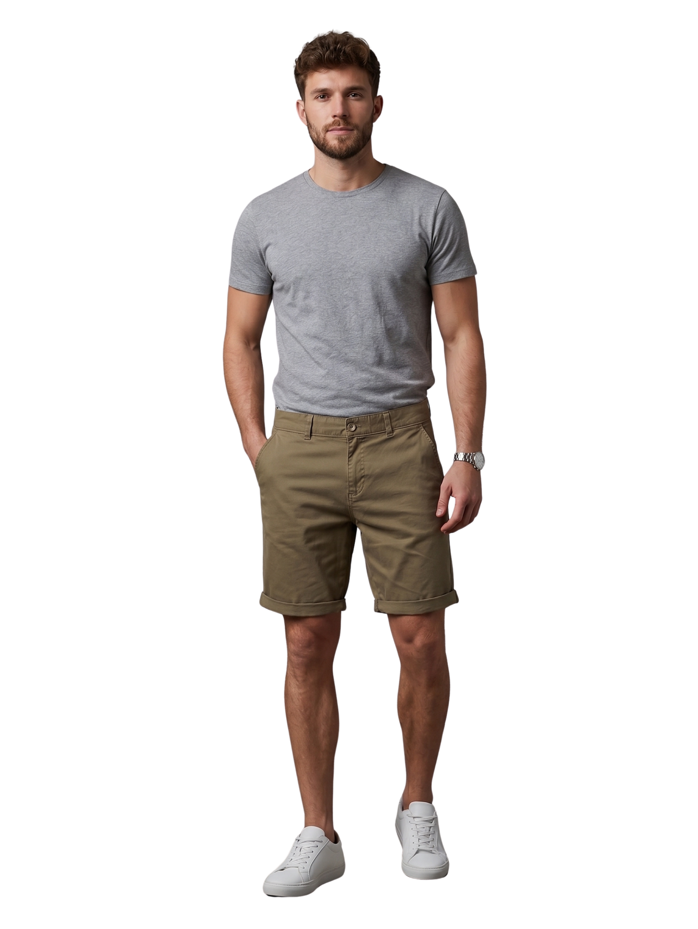 Olive Casual Chino Shorts