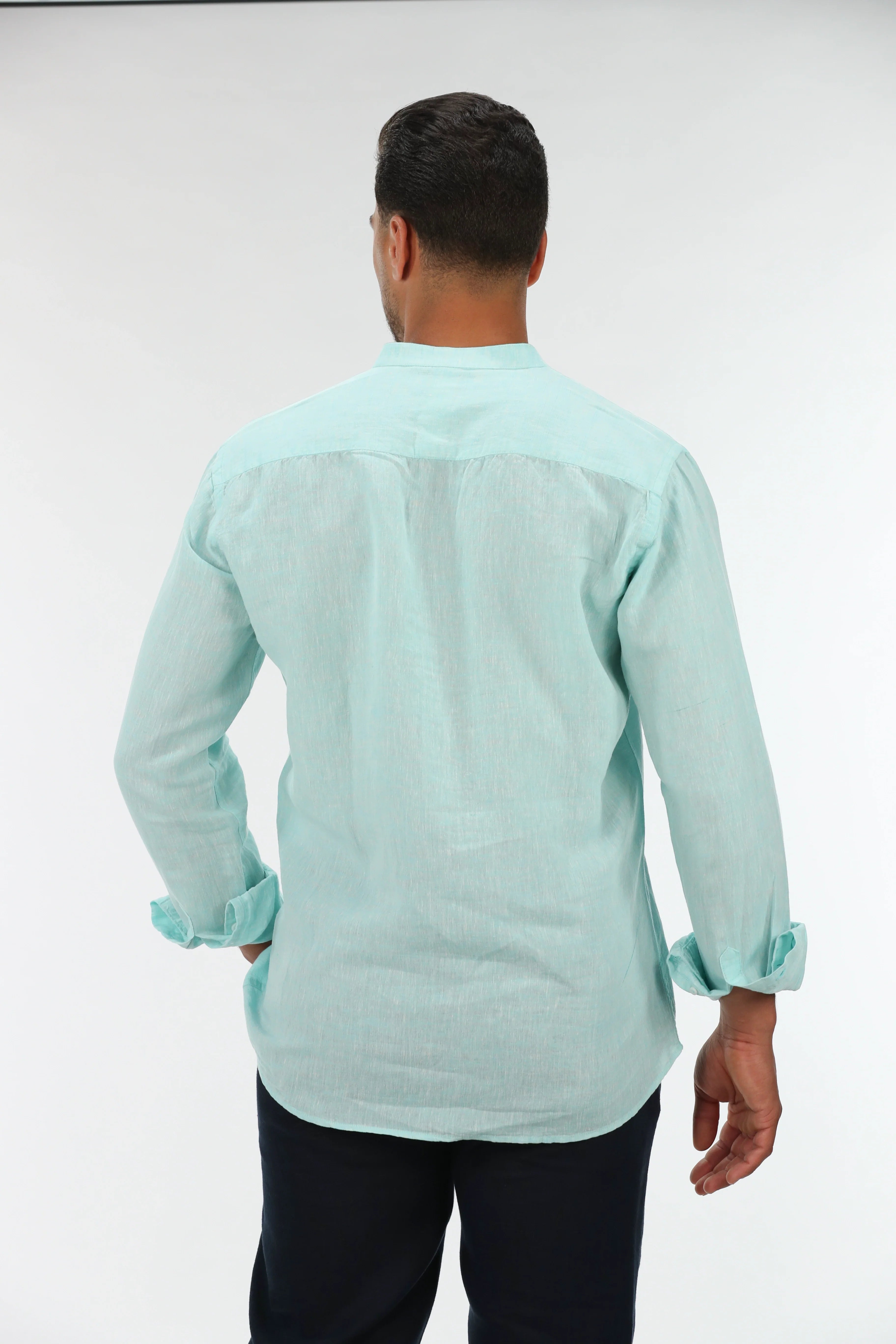 Linen Buttoned Mint Shirt