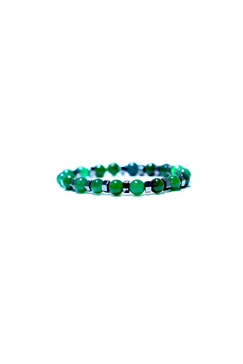One Layer Beaded Green Bracelet