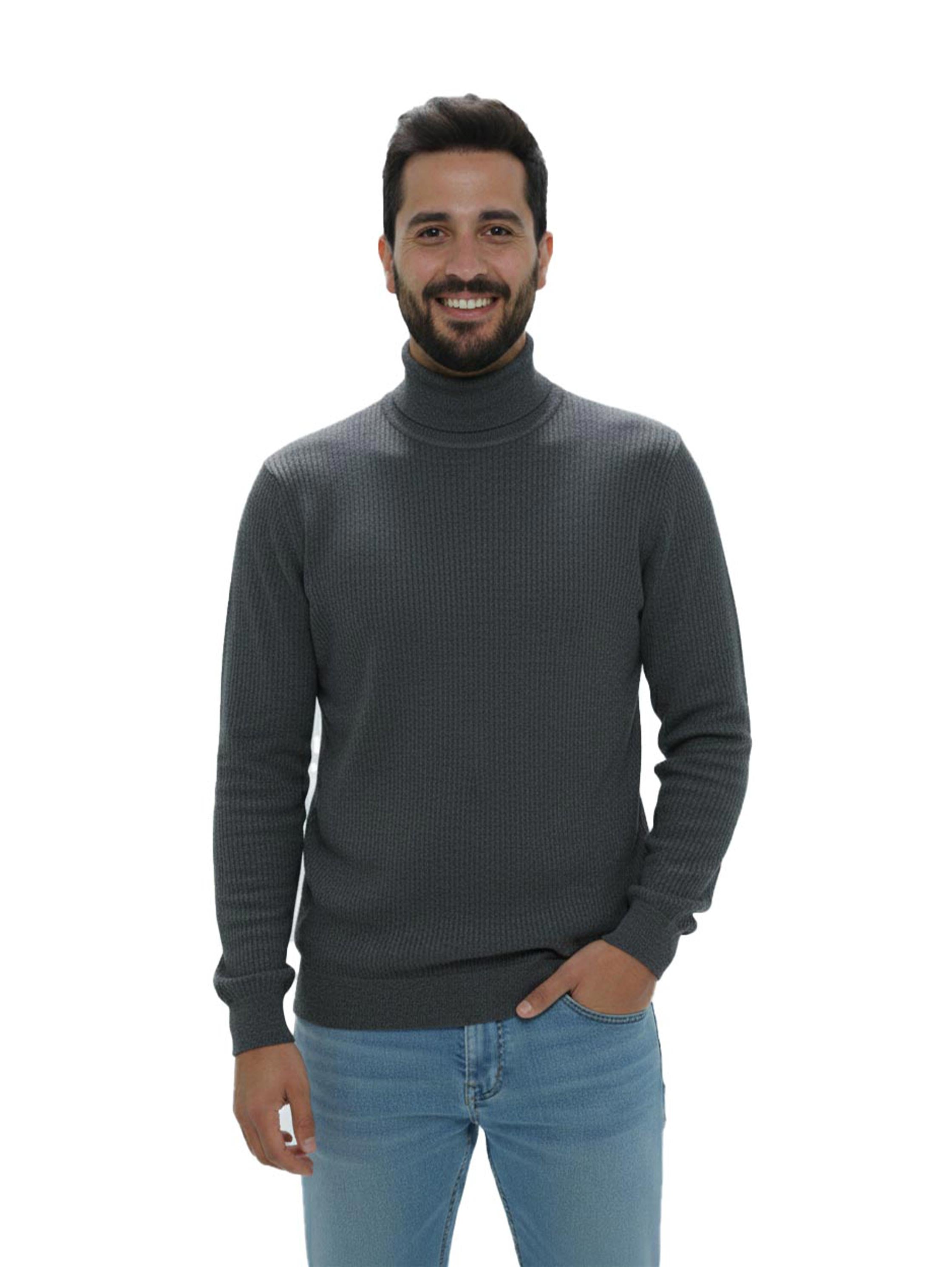 Turtleneck Long Sleeved Dark Grey Pullover