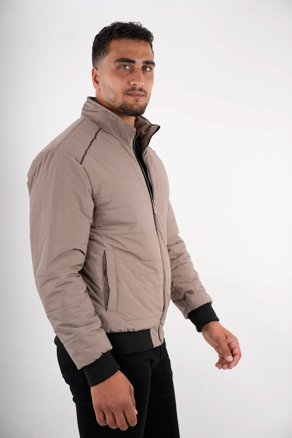 Beige Jackets With Black Code