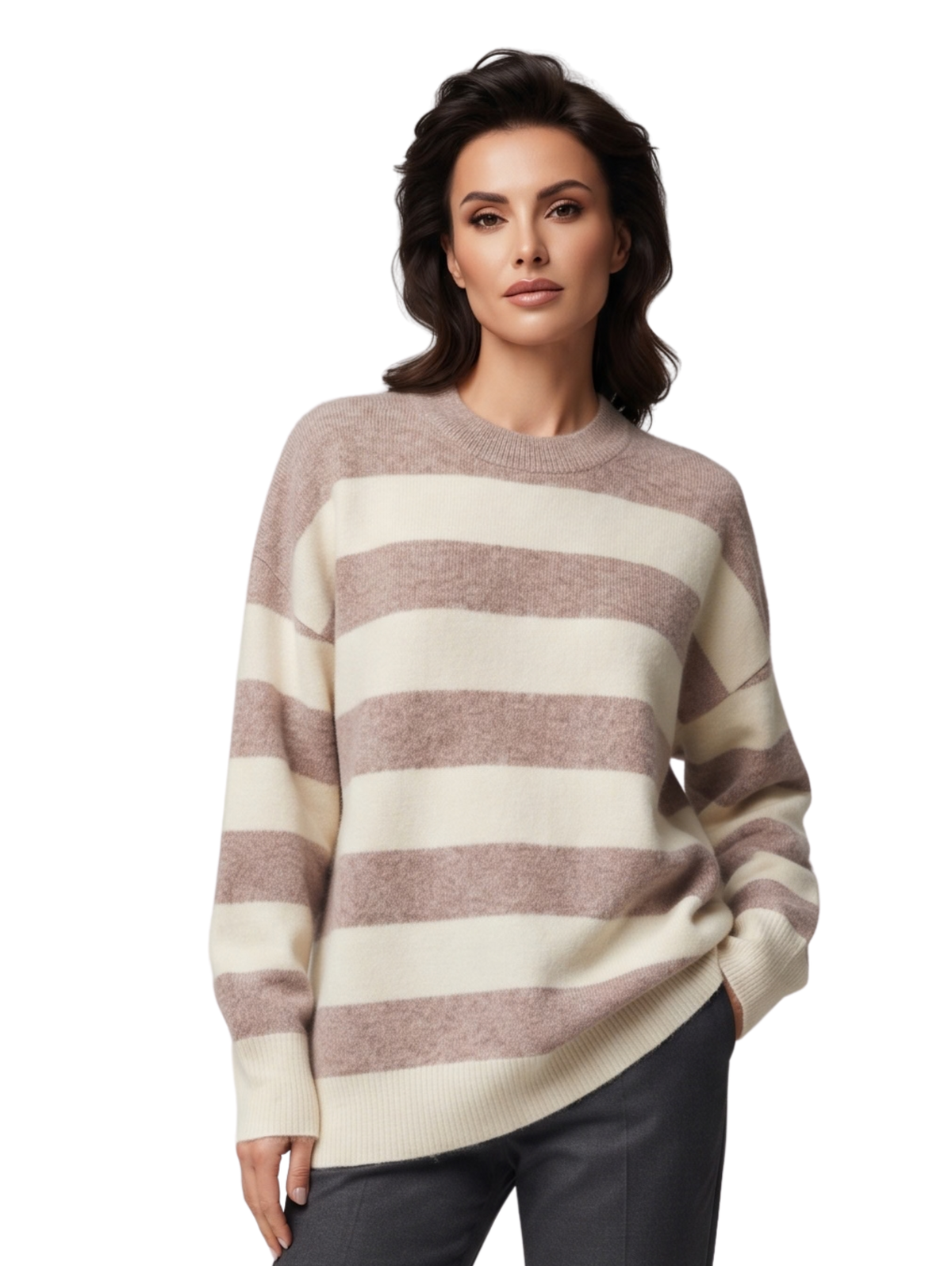 L.Purple Oversized Pullover