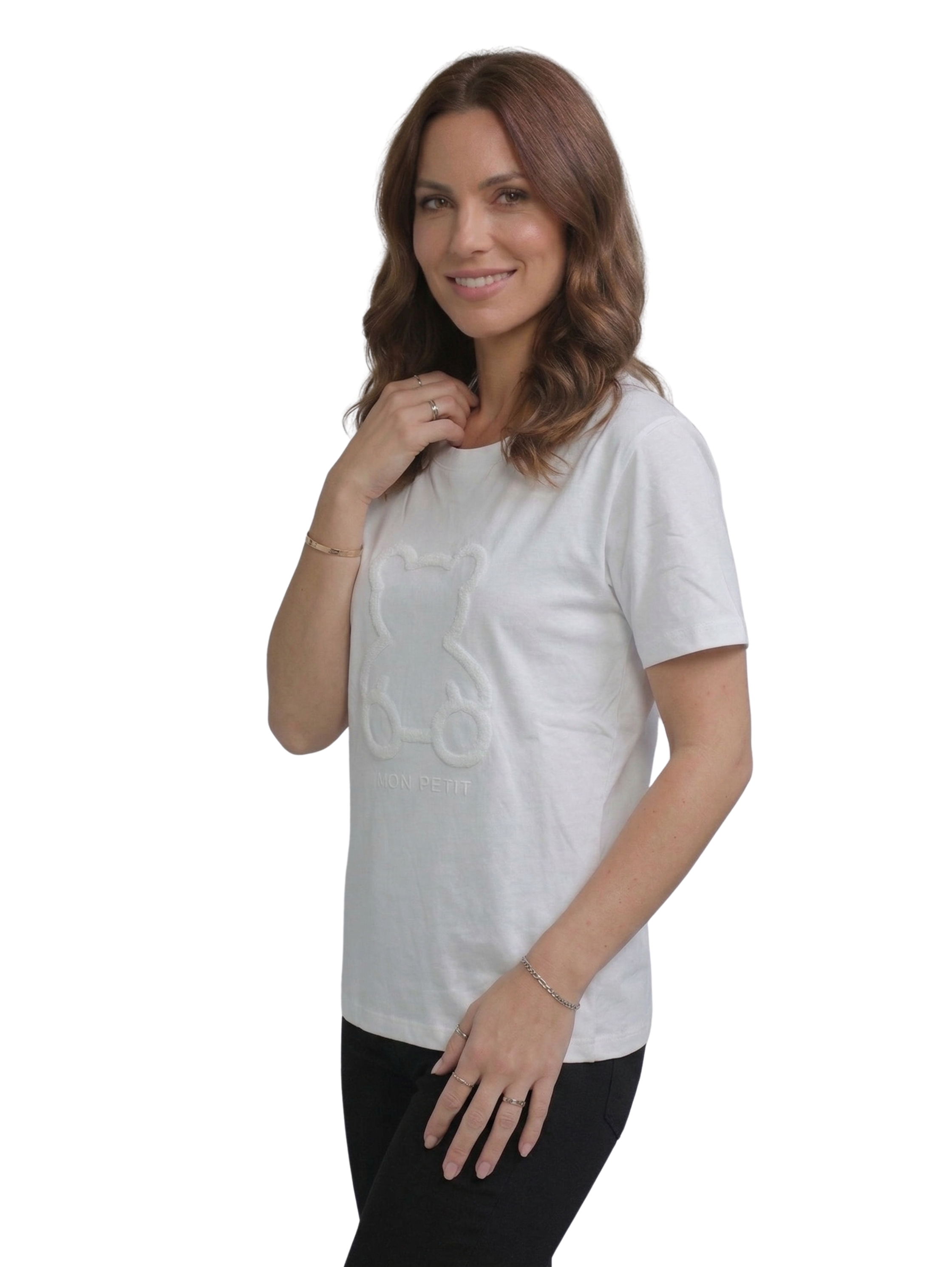 Short Sleeved White T-Shirt With Front Design