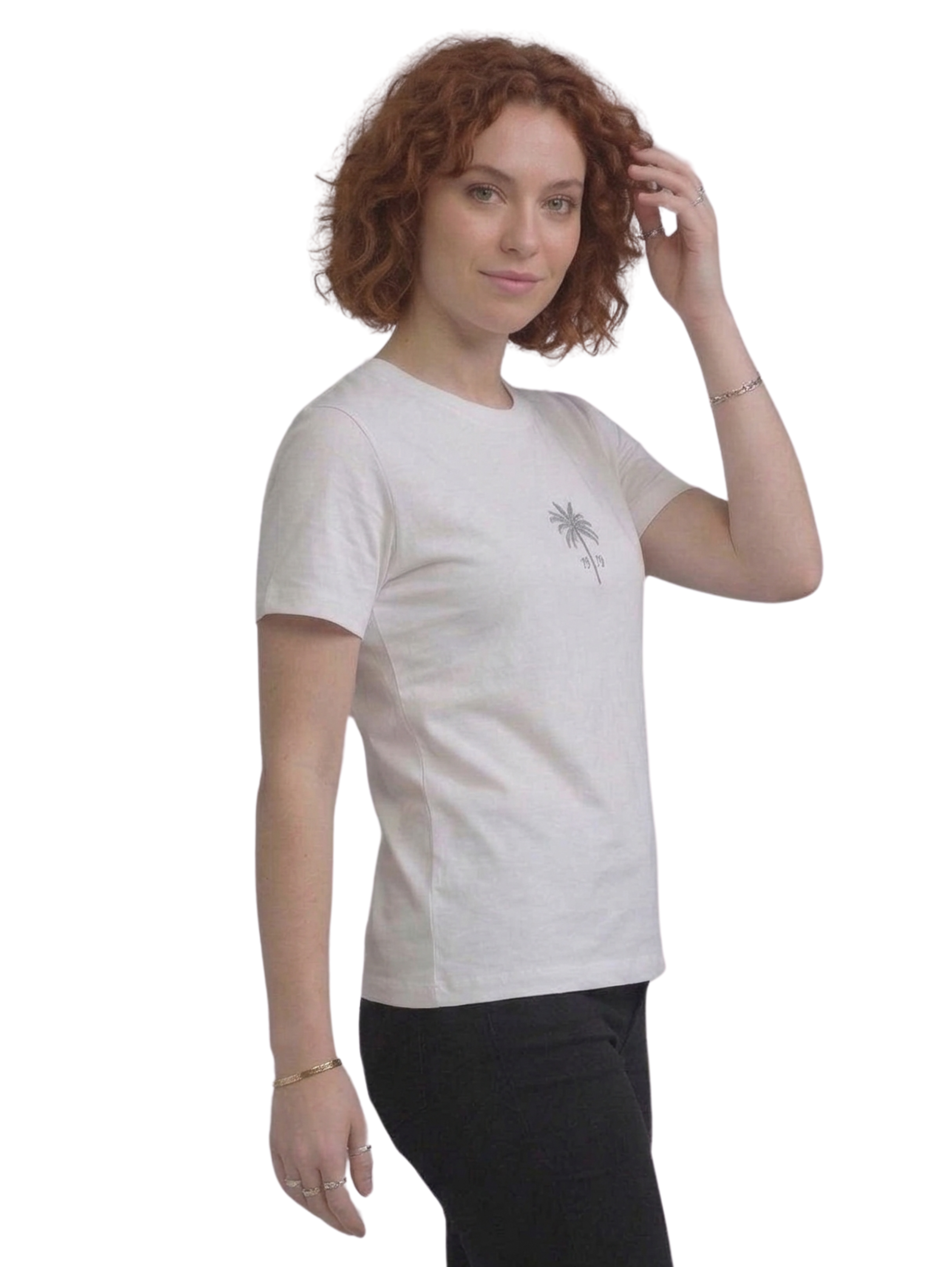 Short Sleeved White T-Shirt With Front Design