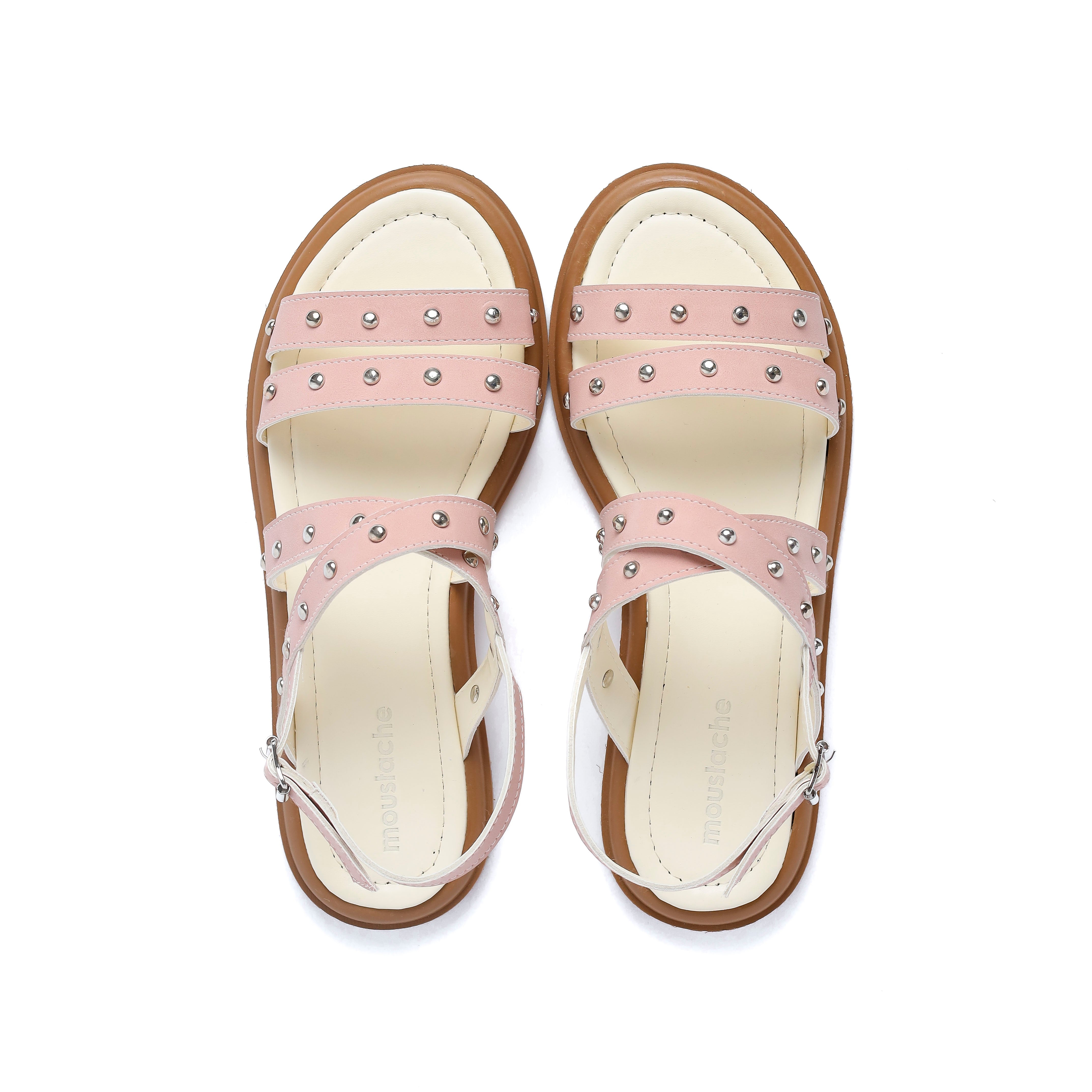 Flat Pink Sandal With Camel Insole