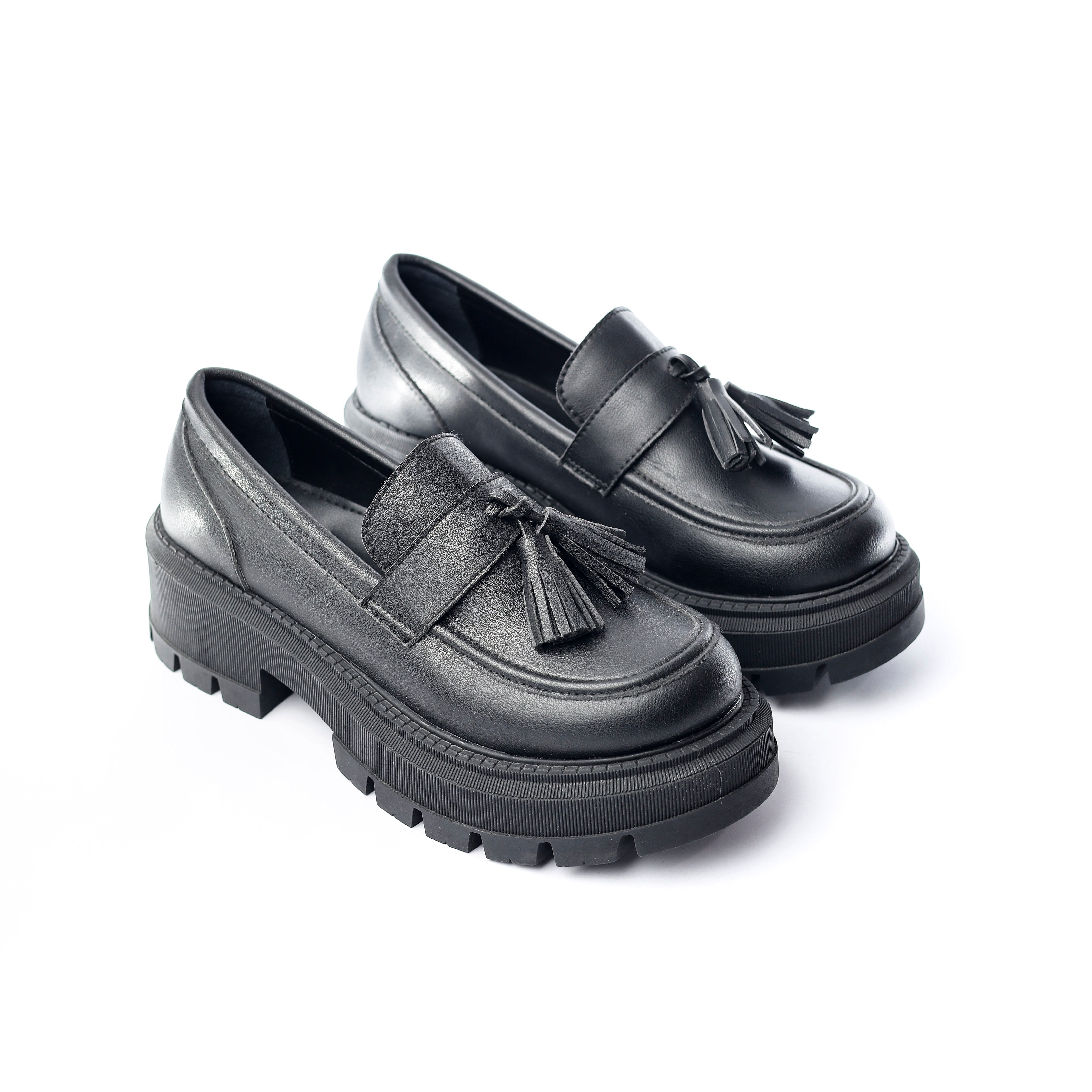 Black Slip On Loafer With Large Insole
