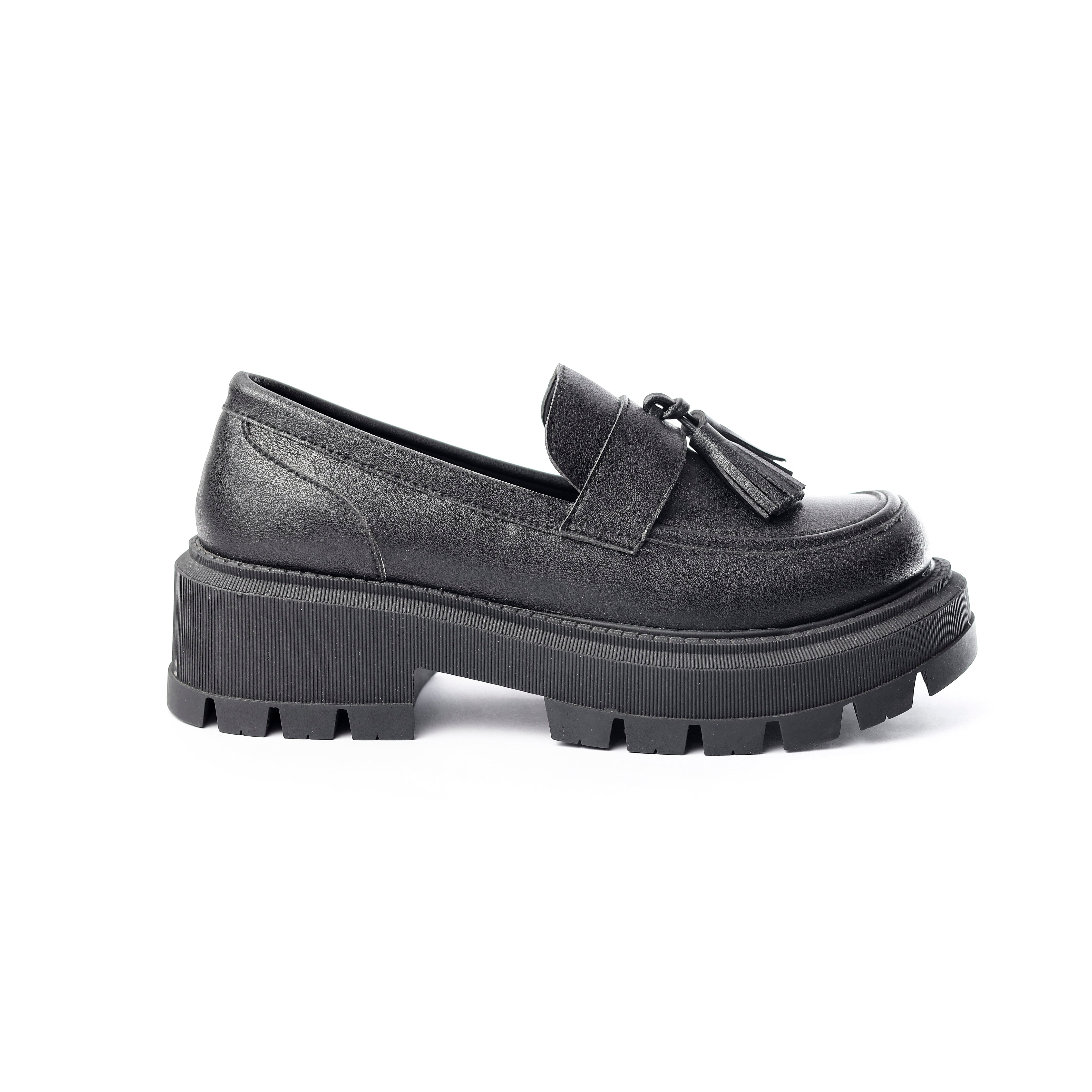 Black Slip On Loafer With Large Insole