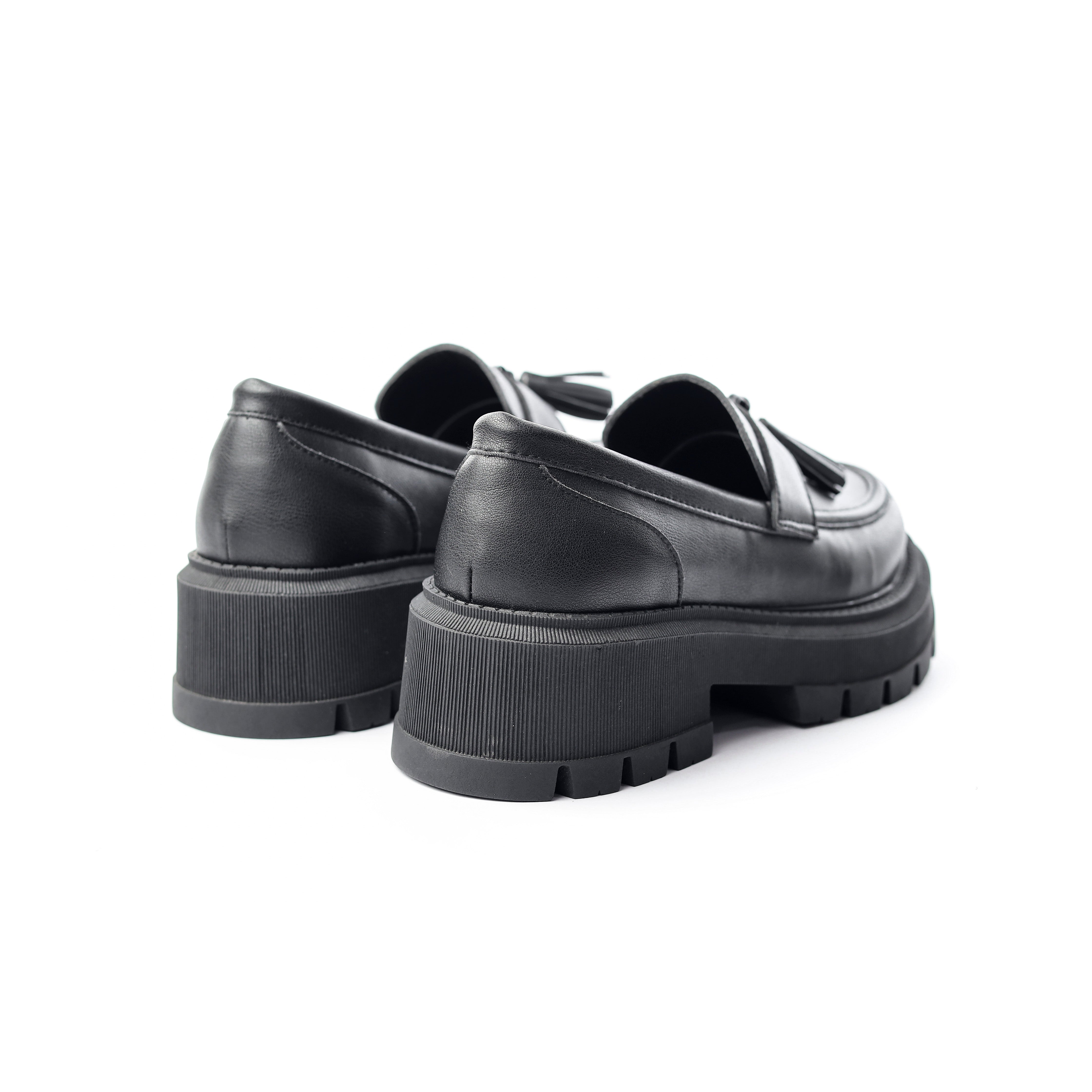Black Slip On Loafer With Large Insole