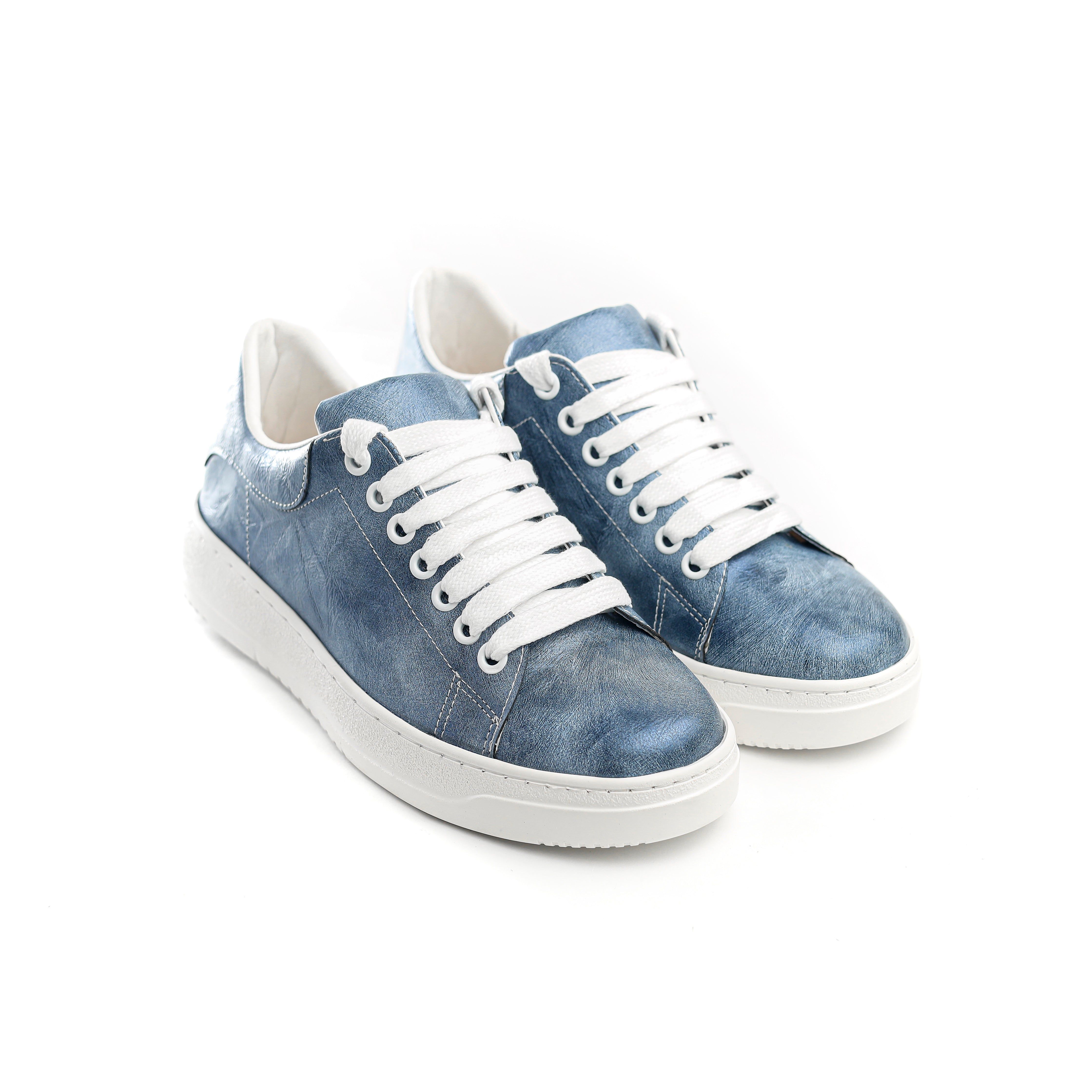 Jeans Casual Shoes With Wide White Laces
