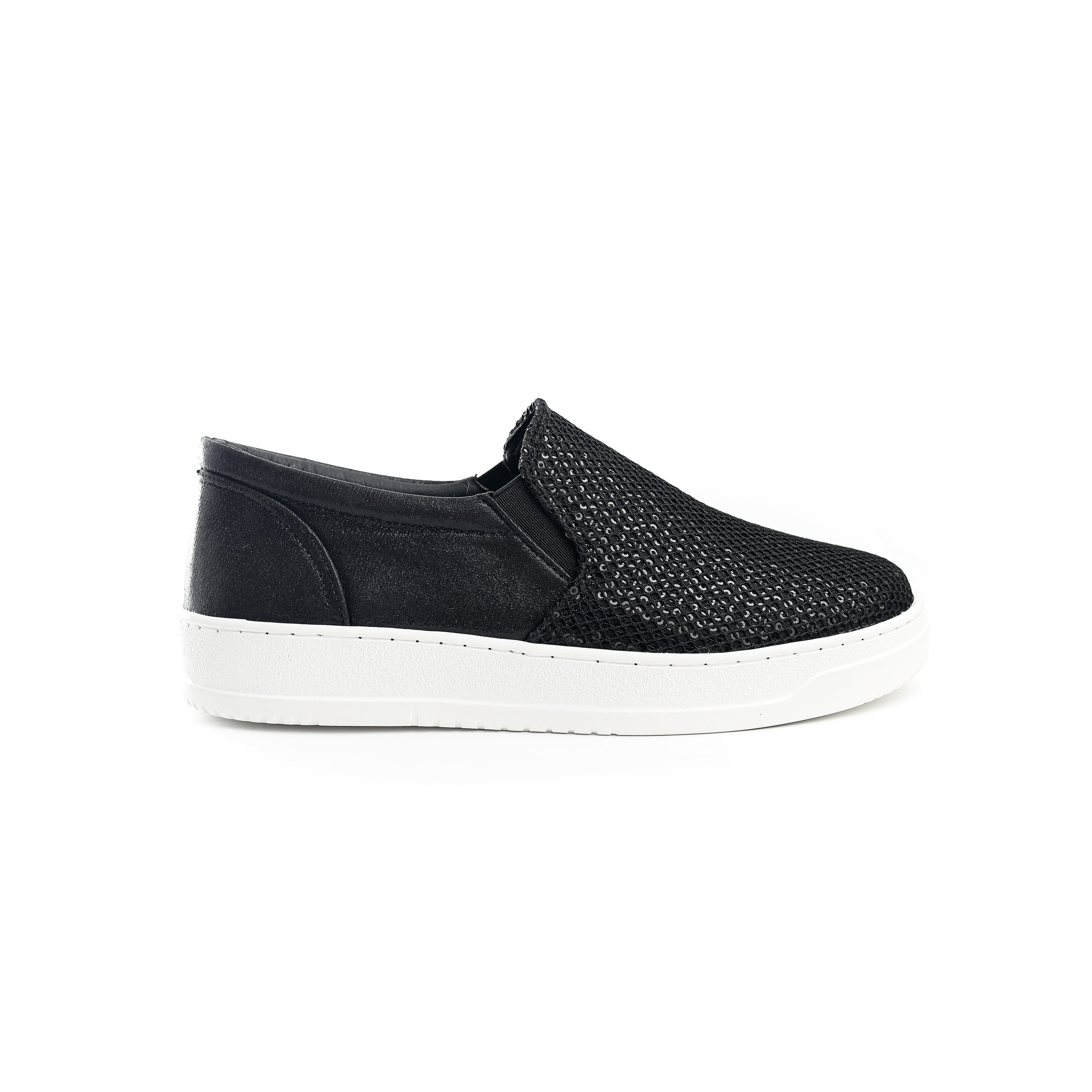 Black Canvas Sneakers Without Laces