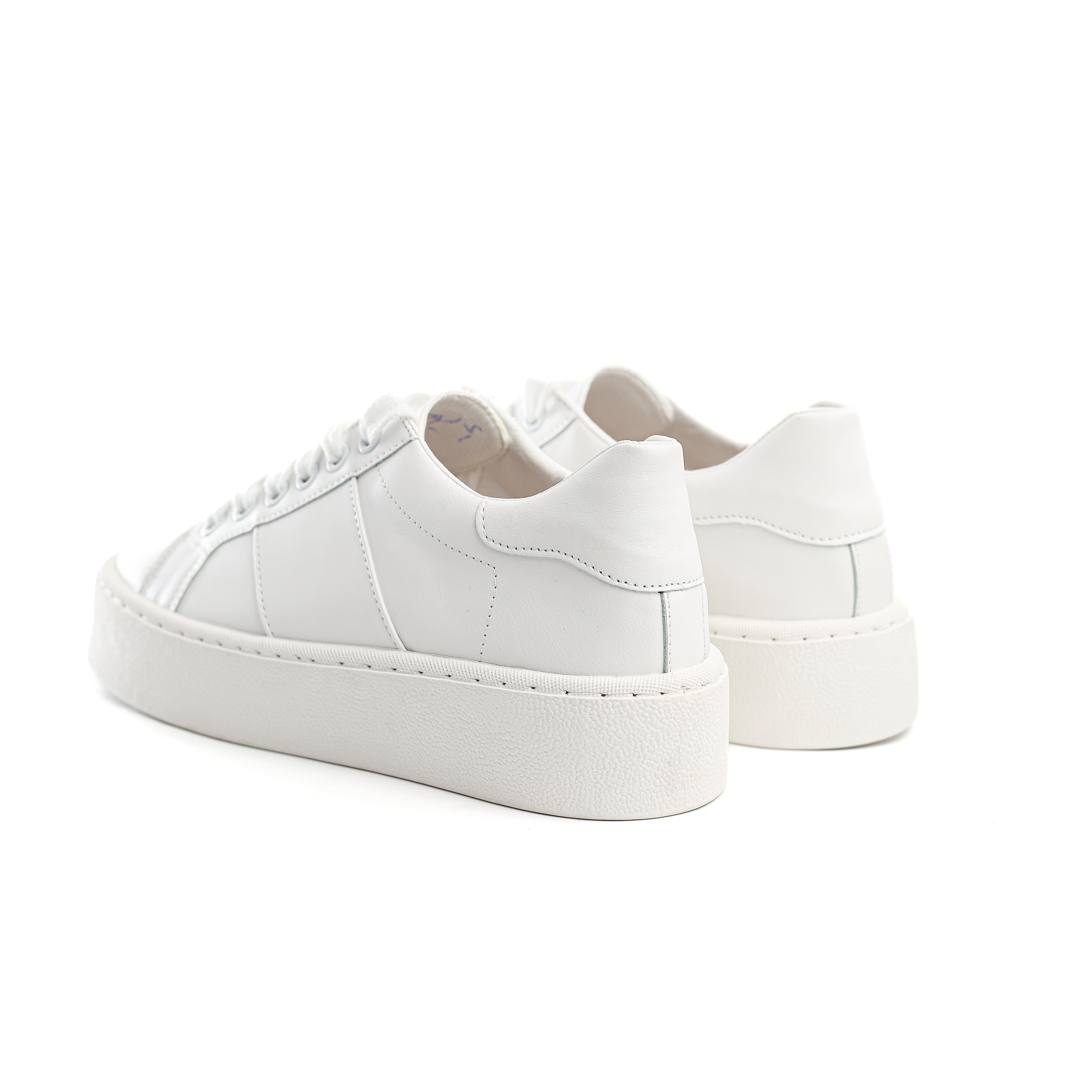 Leather Lacing White Shoes