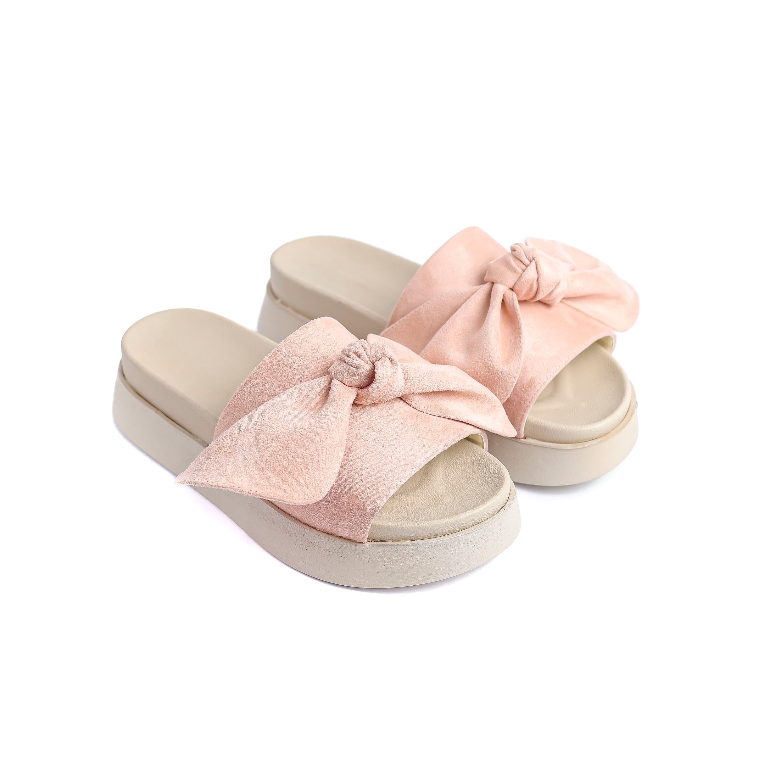 Casual Slipper With A Pink Ribbon Design