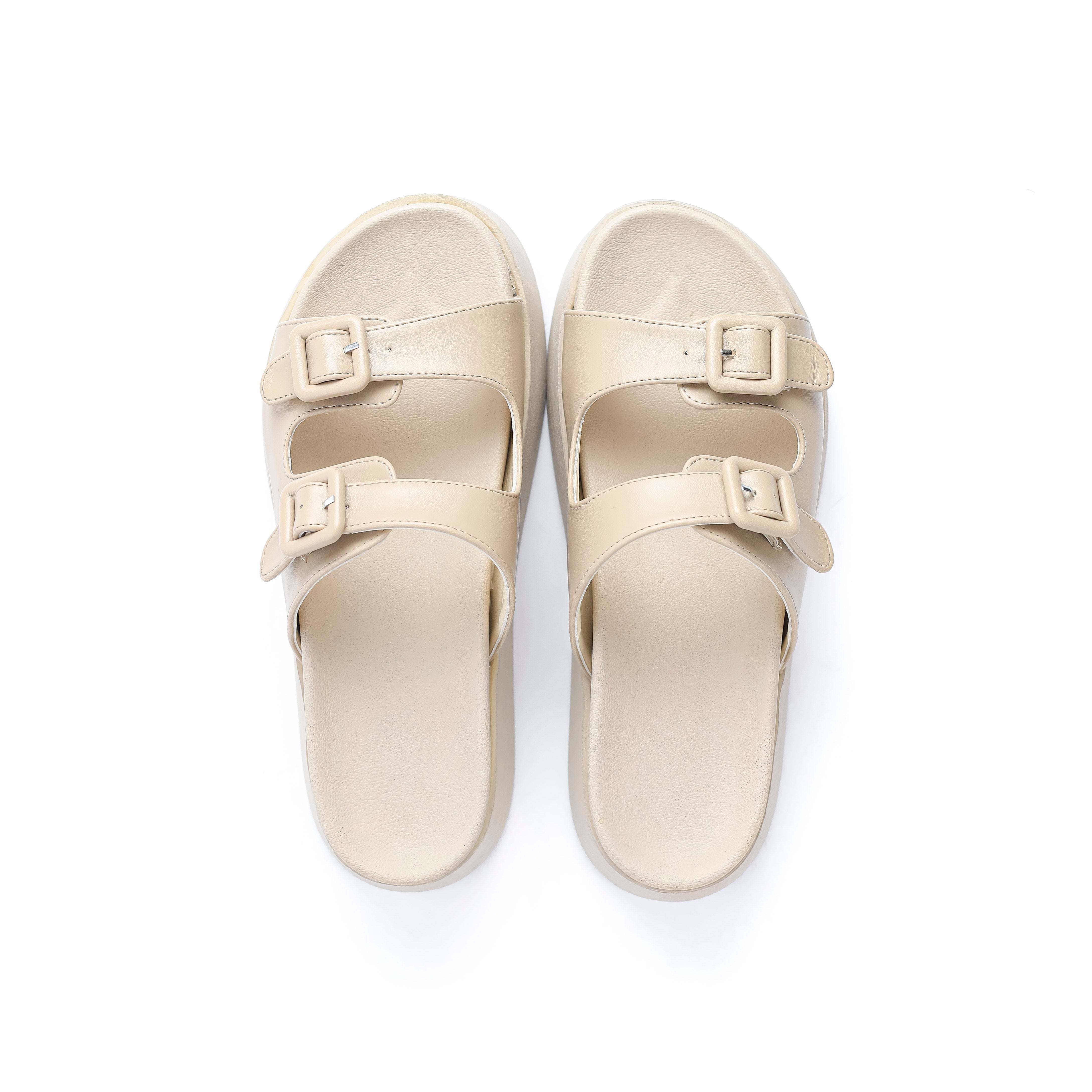 Beige Slipper With Two Straps