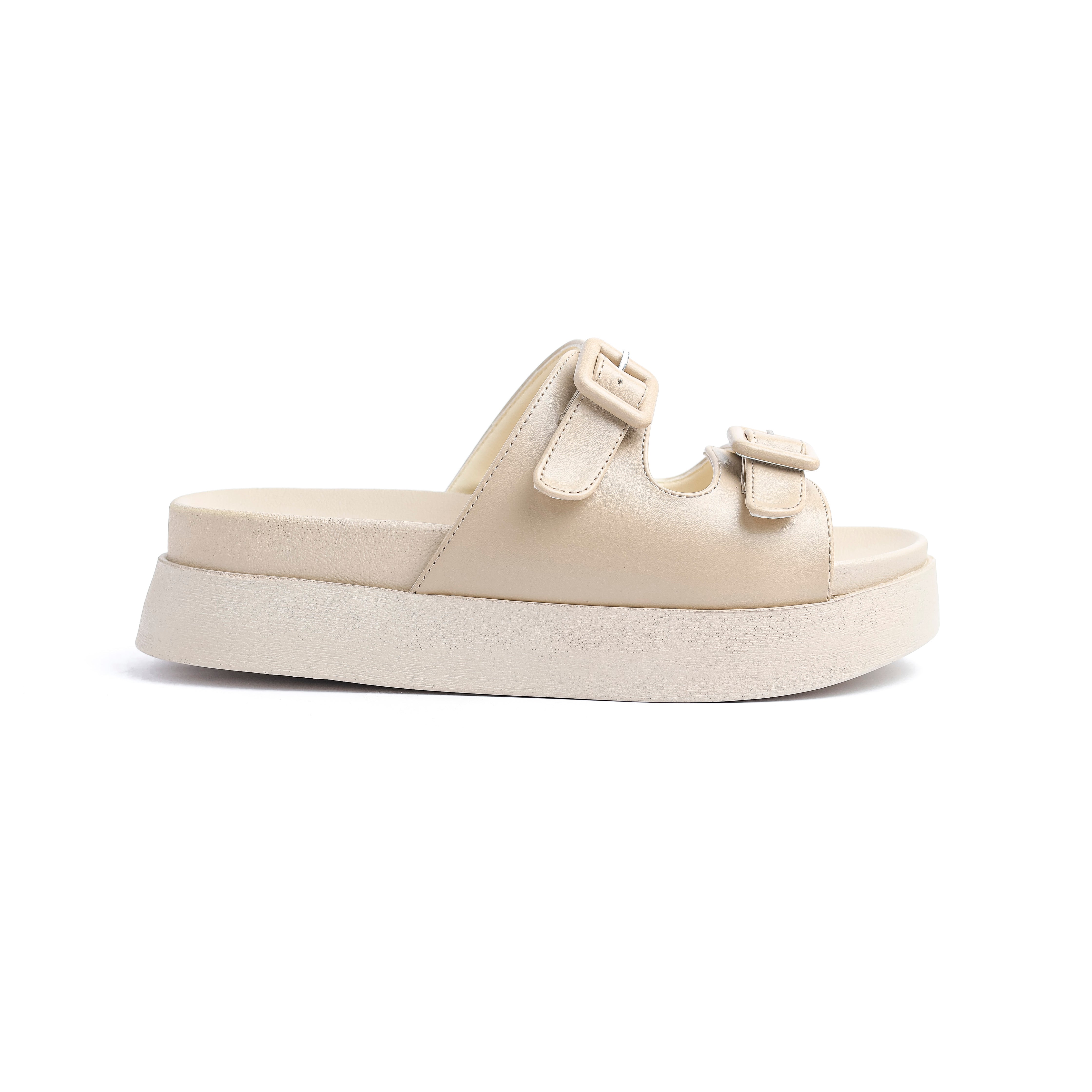 Beige Slipper With Two Straps
