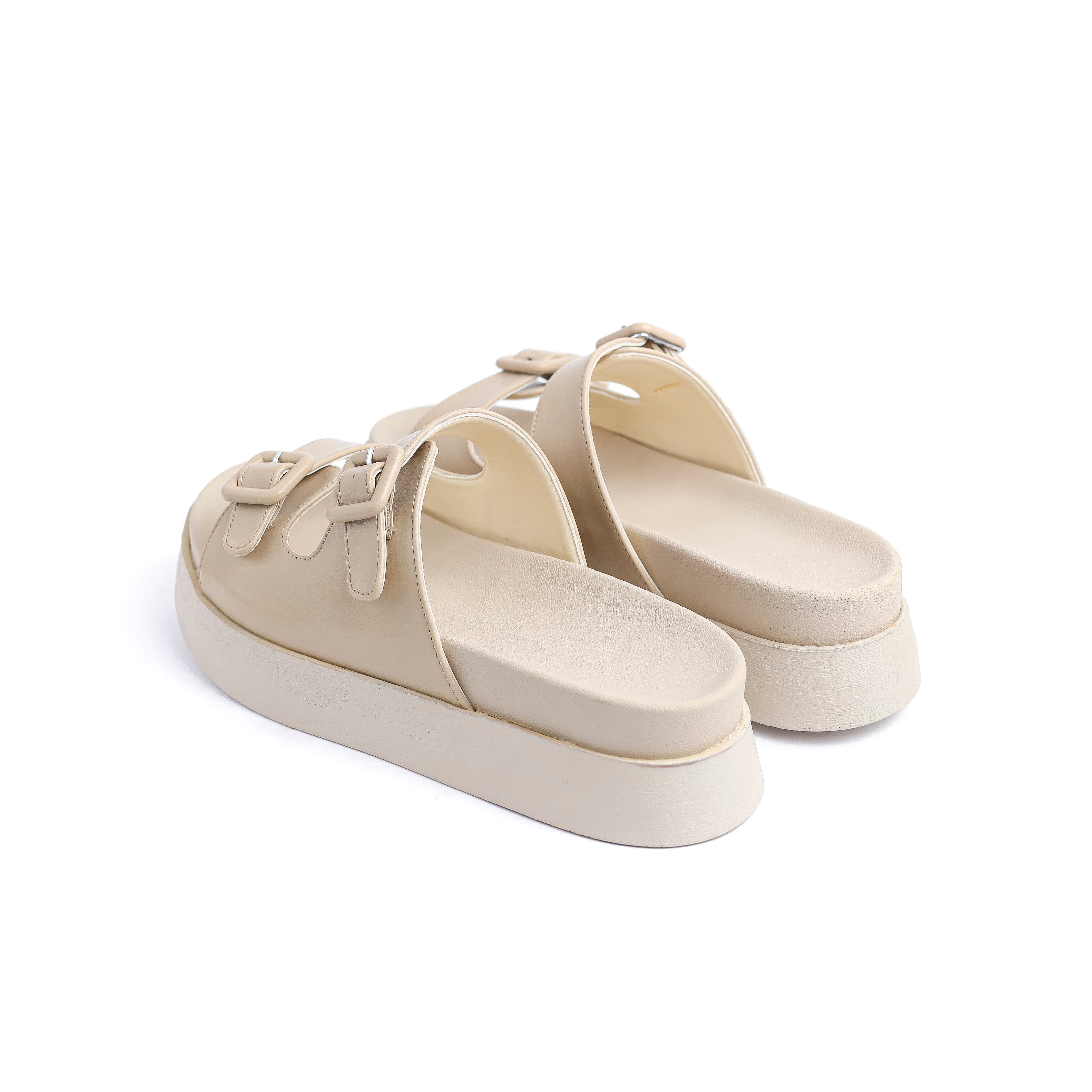 Beige Slipper With Two Straps