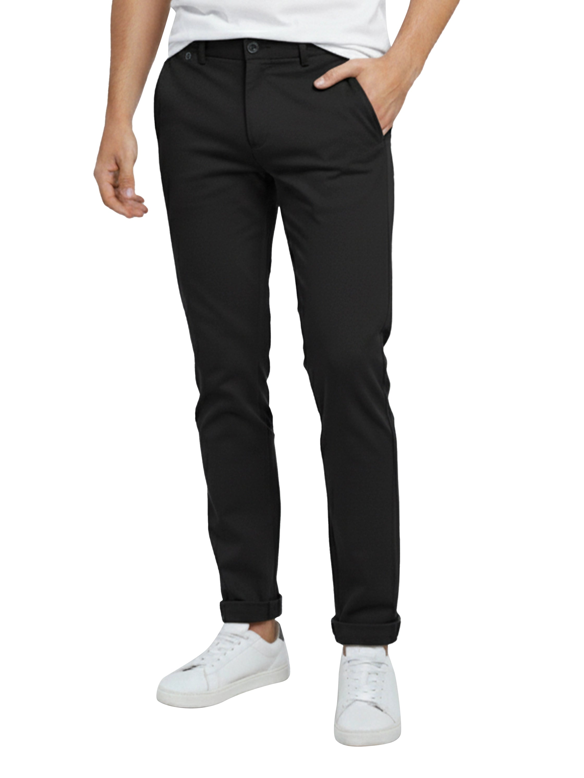 Slim Fit Black Pant With Ankle-Length