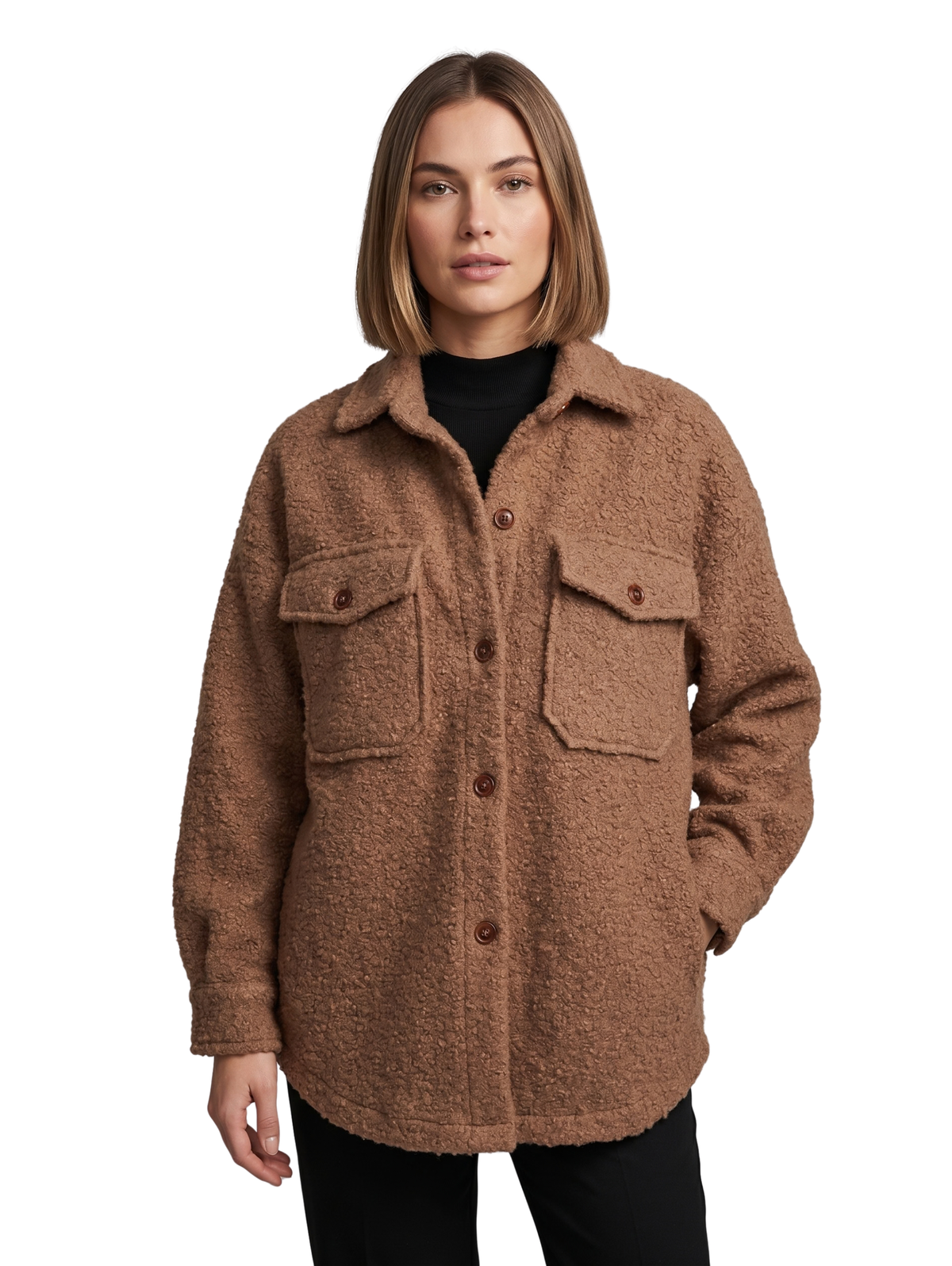 Brown Long Sleeved Shirt Jacket
