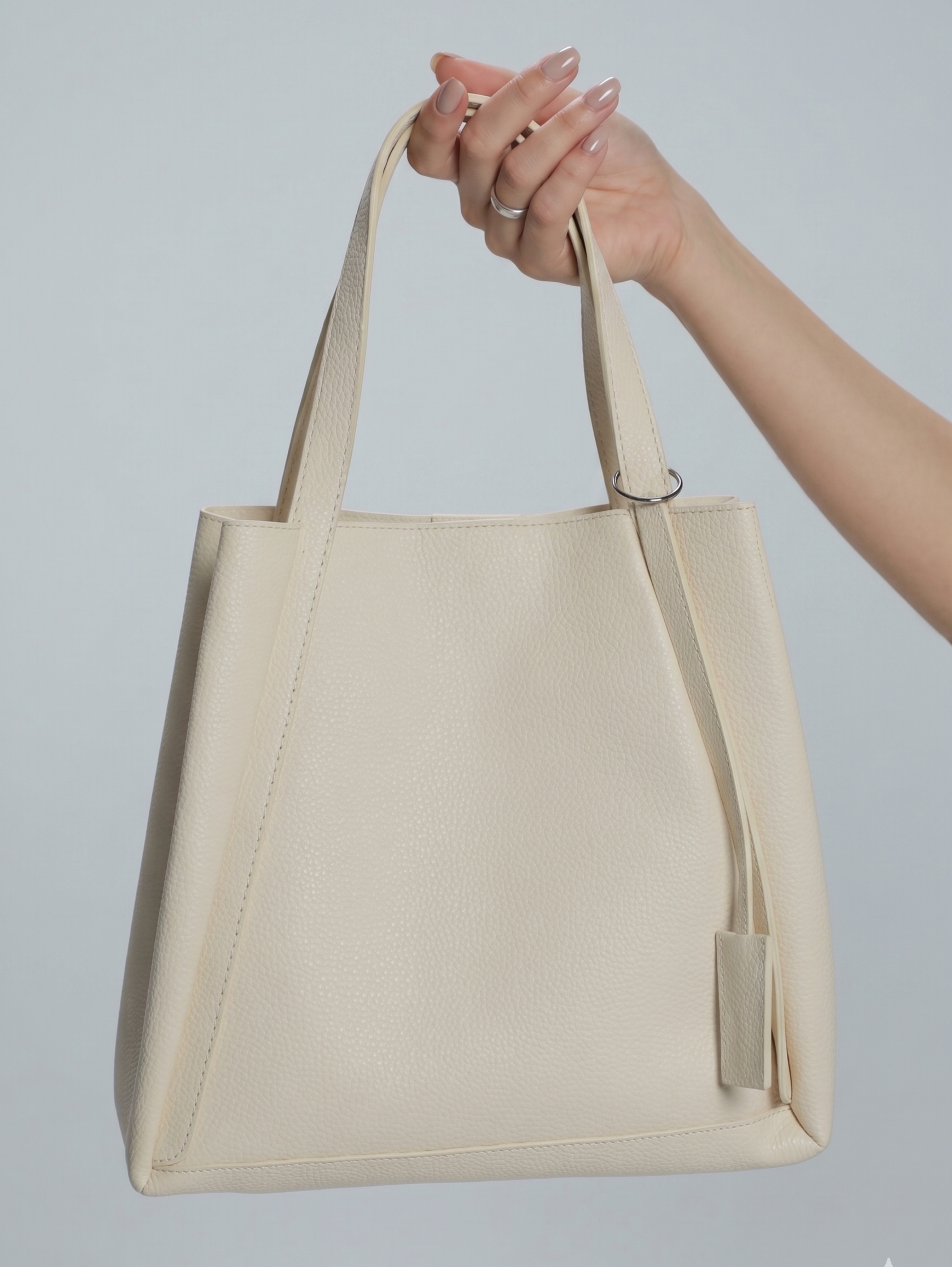 Light Beige Trapezoidal Silhouette Bag