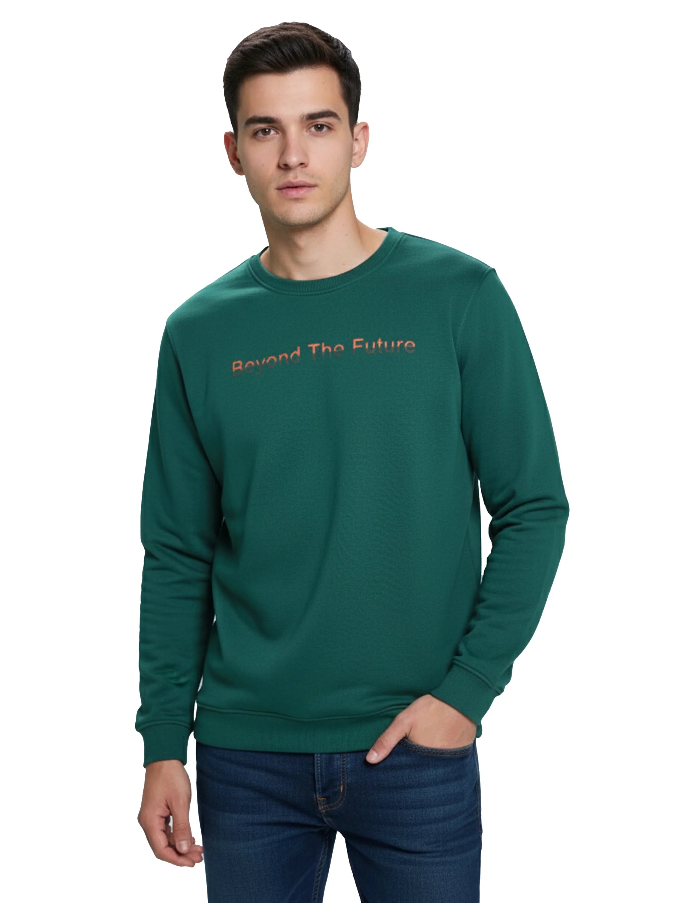 Long Sleeve Green Sweater Roud Neck