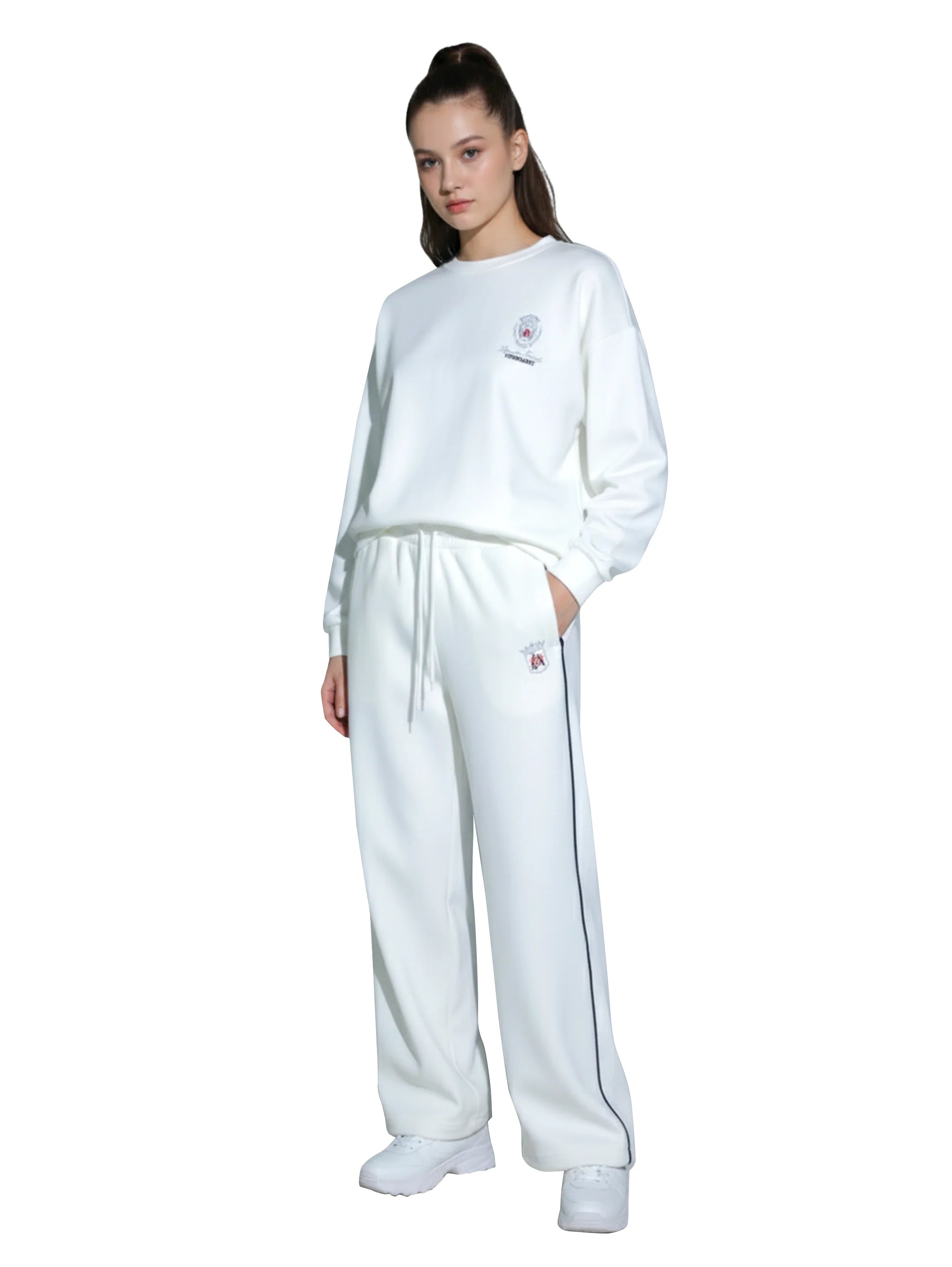 White Pant & Sweater Cotton Set