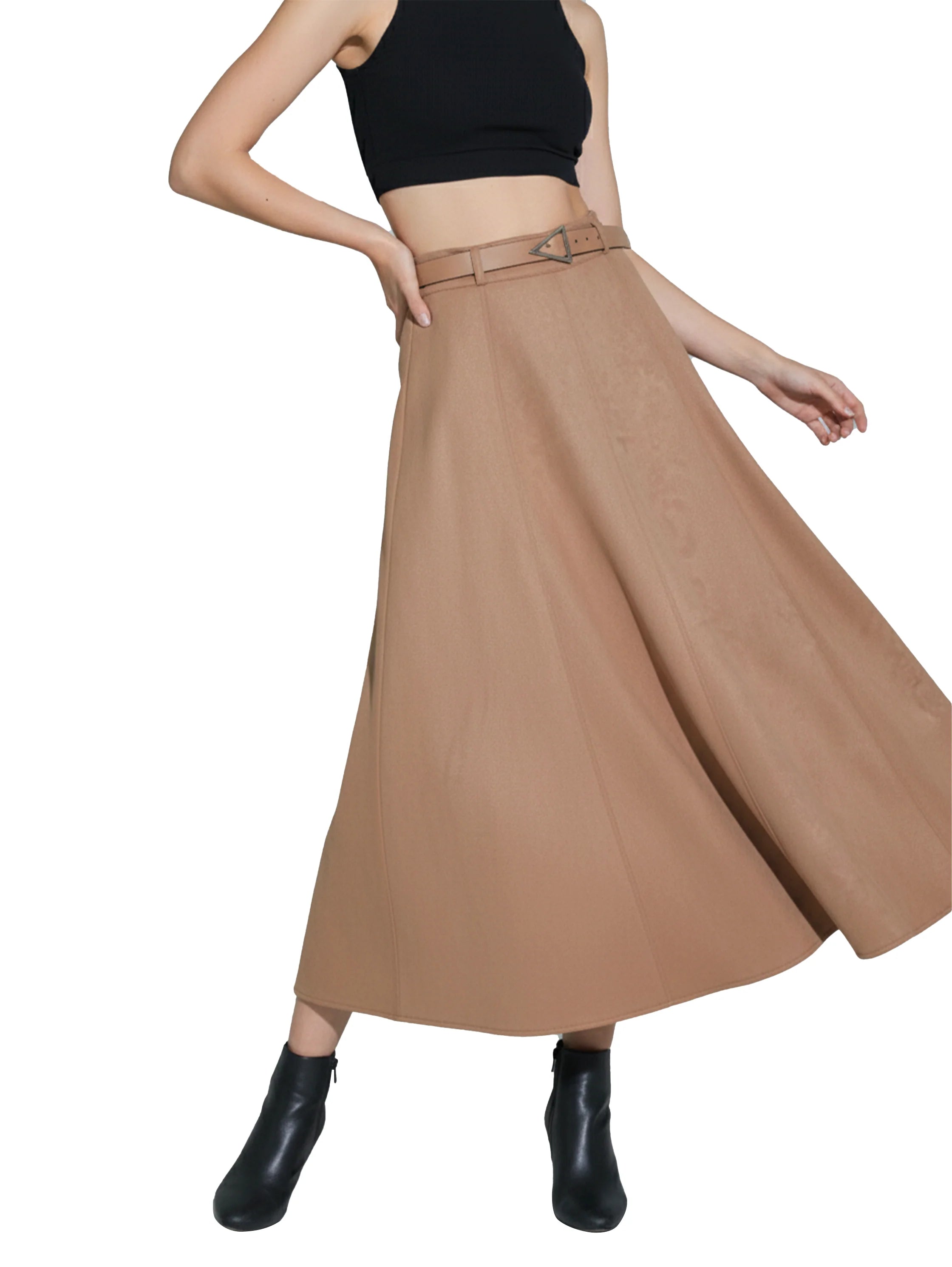 Velvet Havan Maxi Skirt With Belt