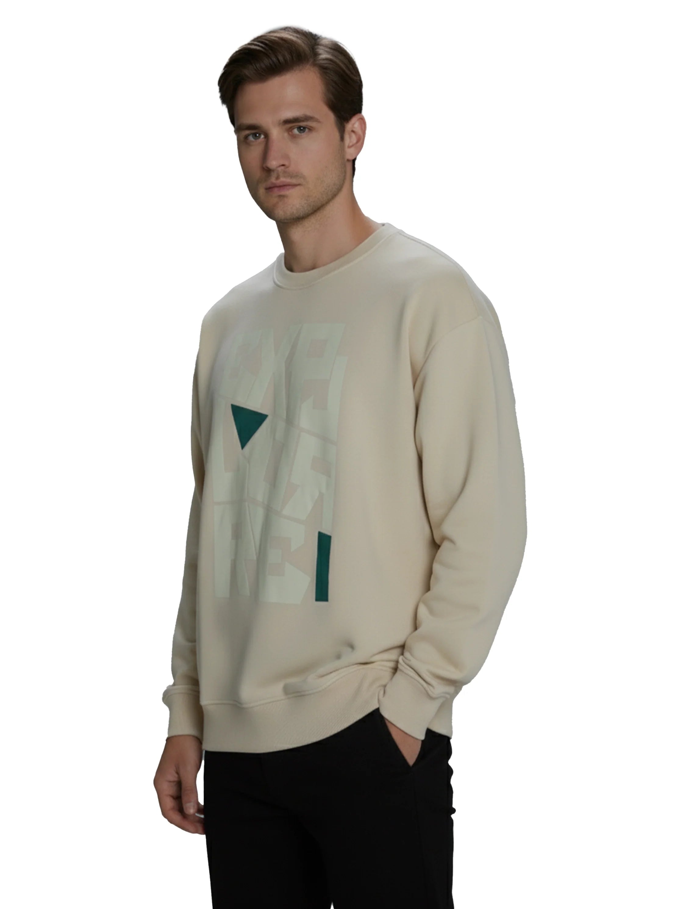 Beige Sweater With Front Design