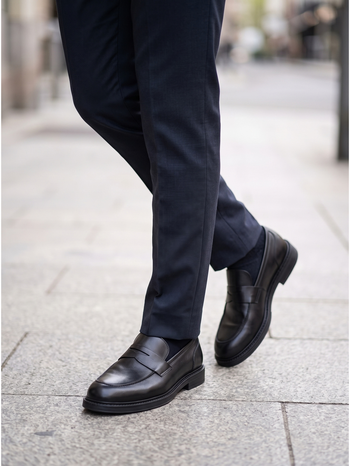 Black Leather Loafers