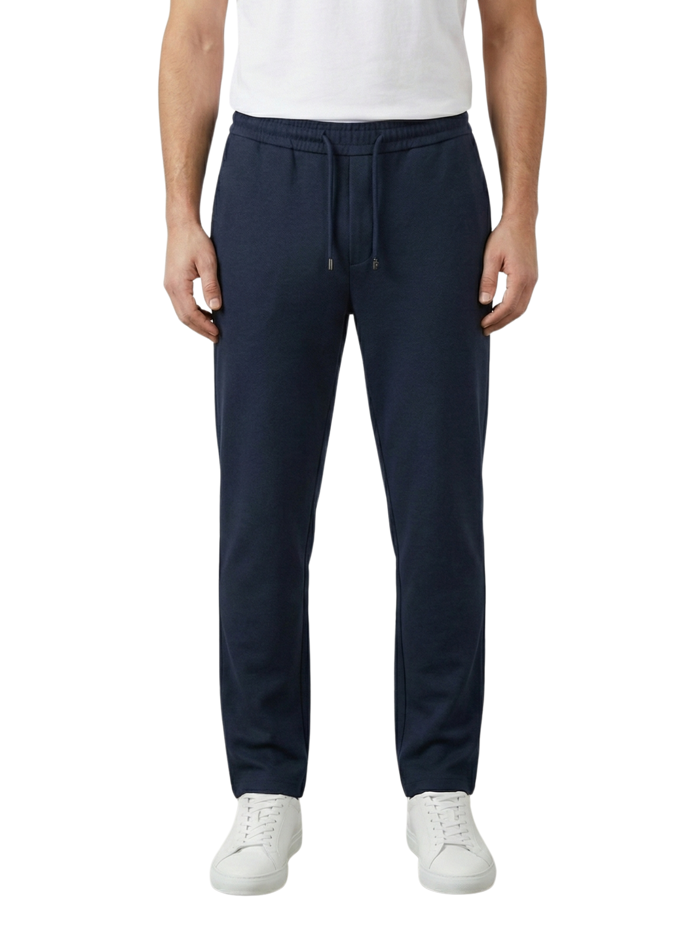 Damat Navy Casual Pant With Elastic Waist