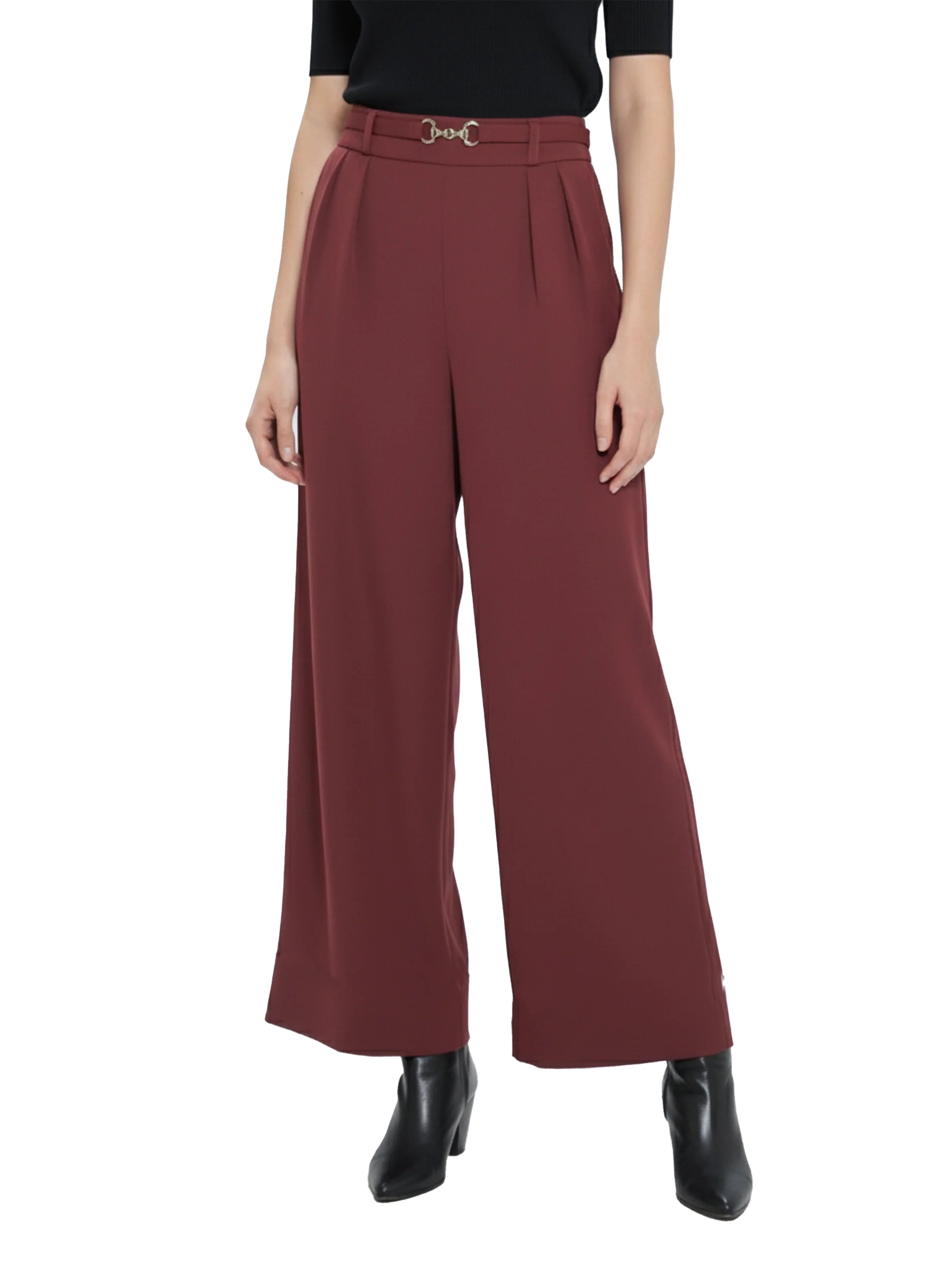 Bordo Wide Leg Classy Pant With Side Pockets