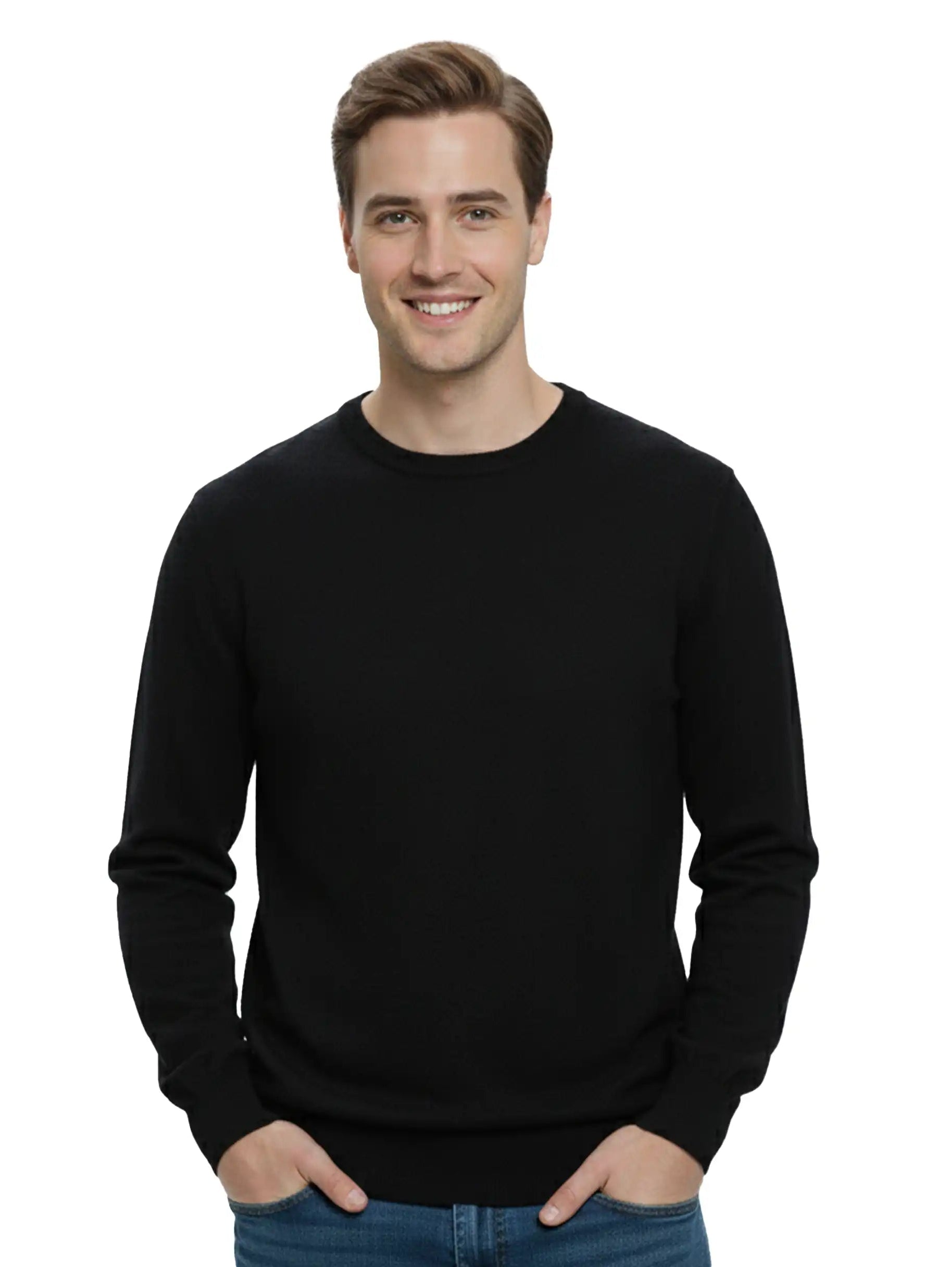Round Neck Knitwear Black Pullover