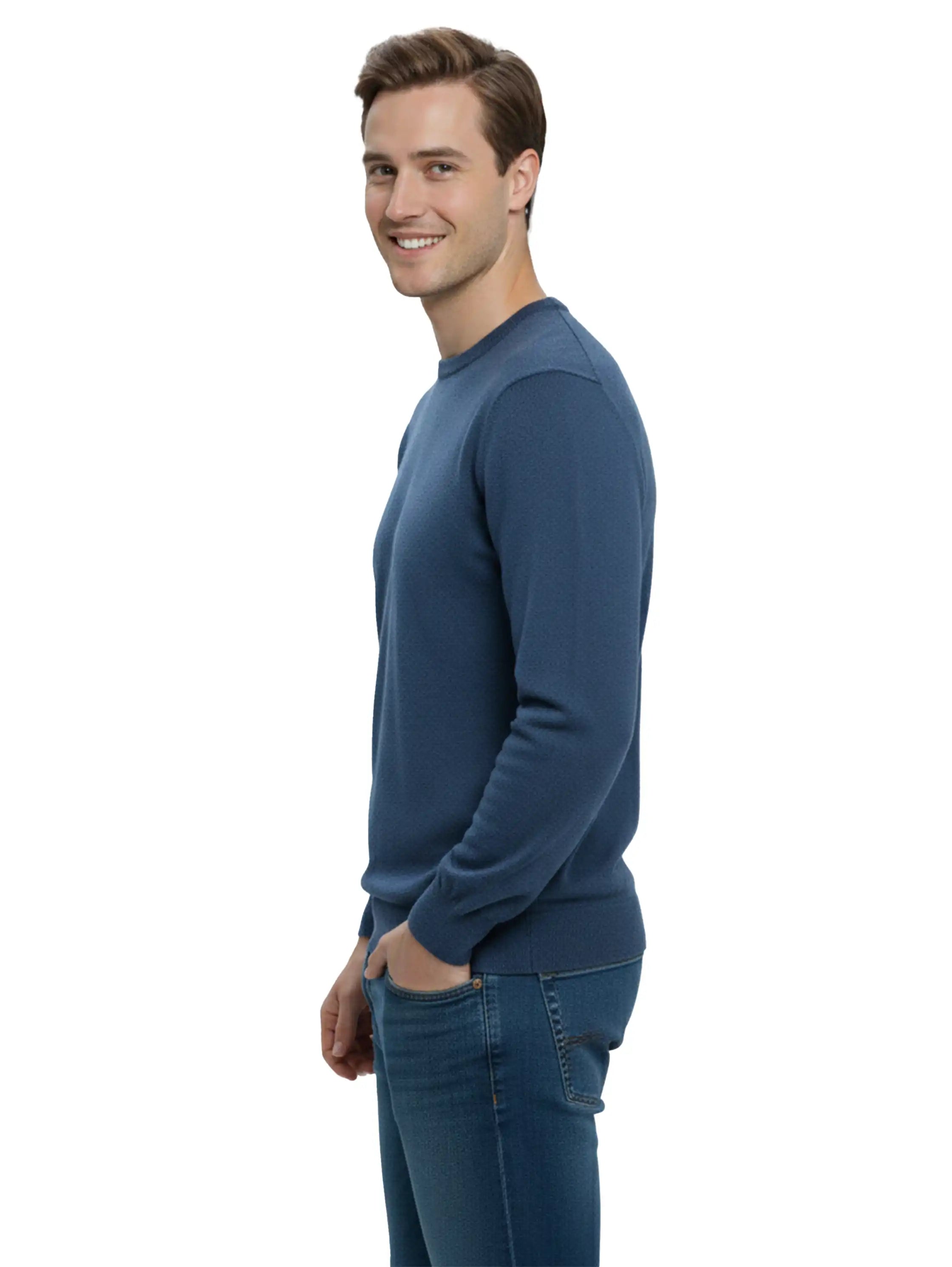 Round Neck Knitwear Indigo Pullover