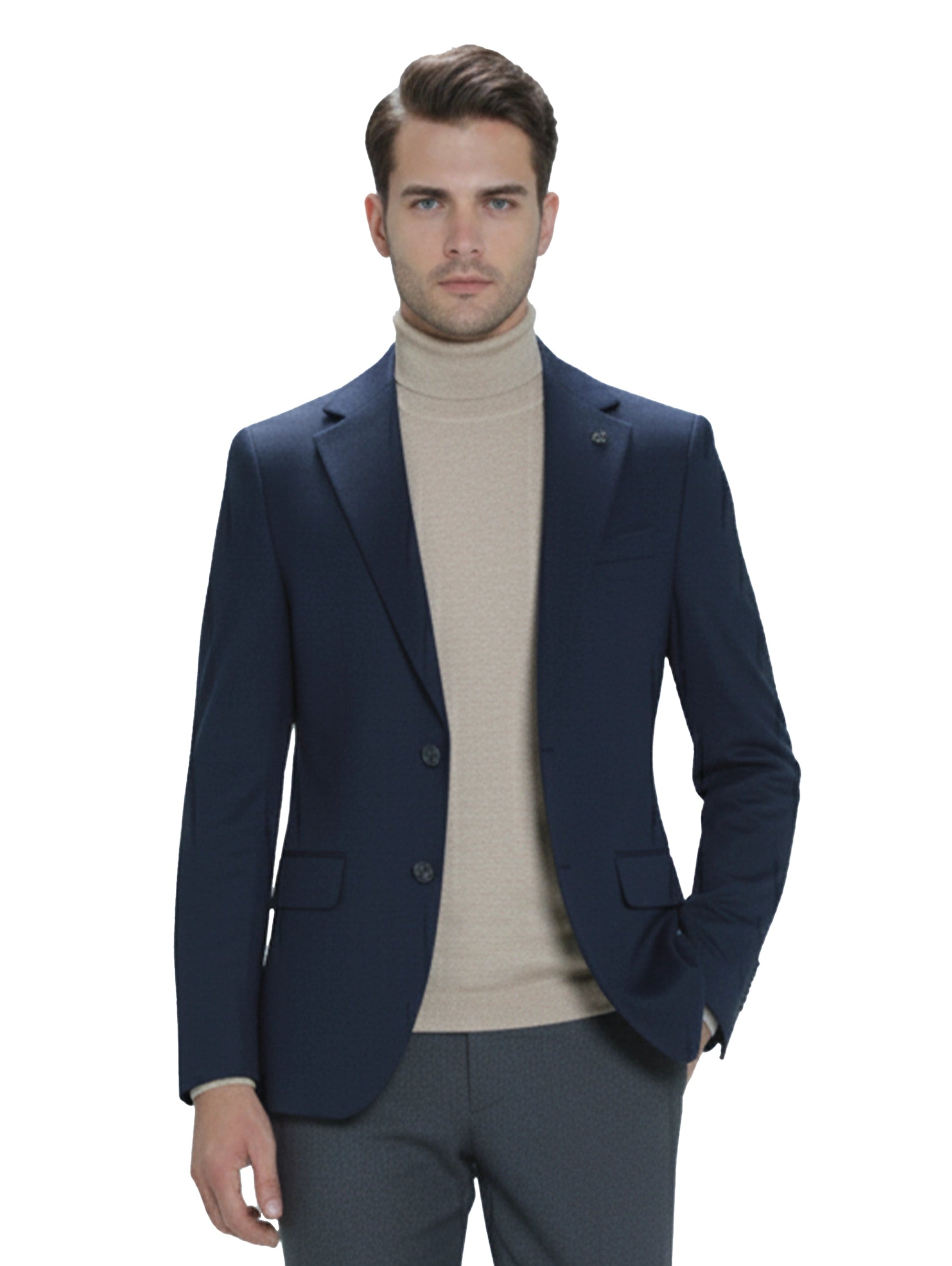 Smart Casual Navy Blazer With Two Button To Close