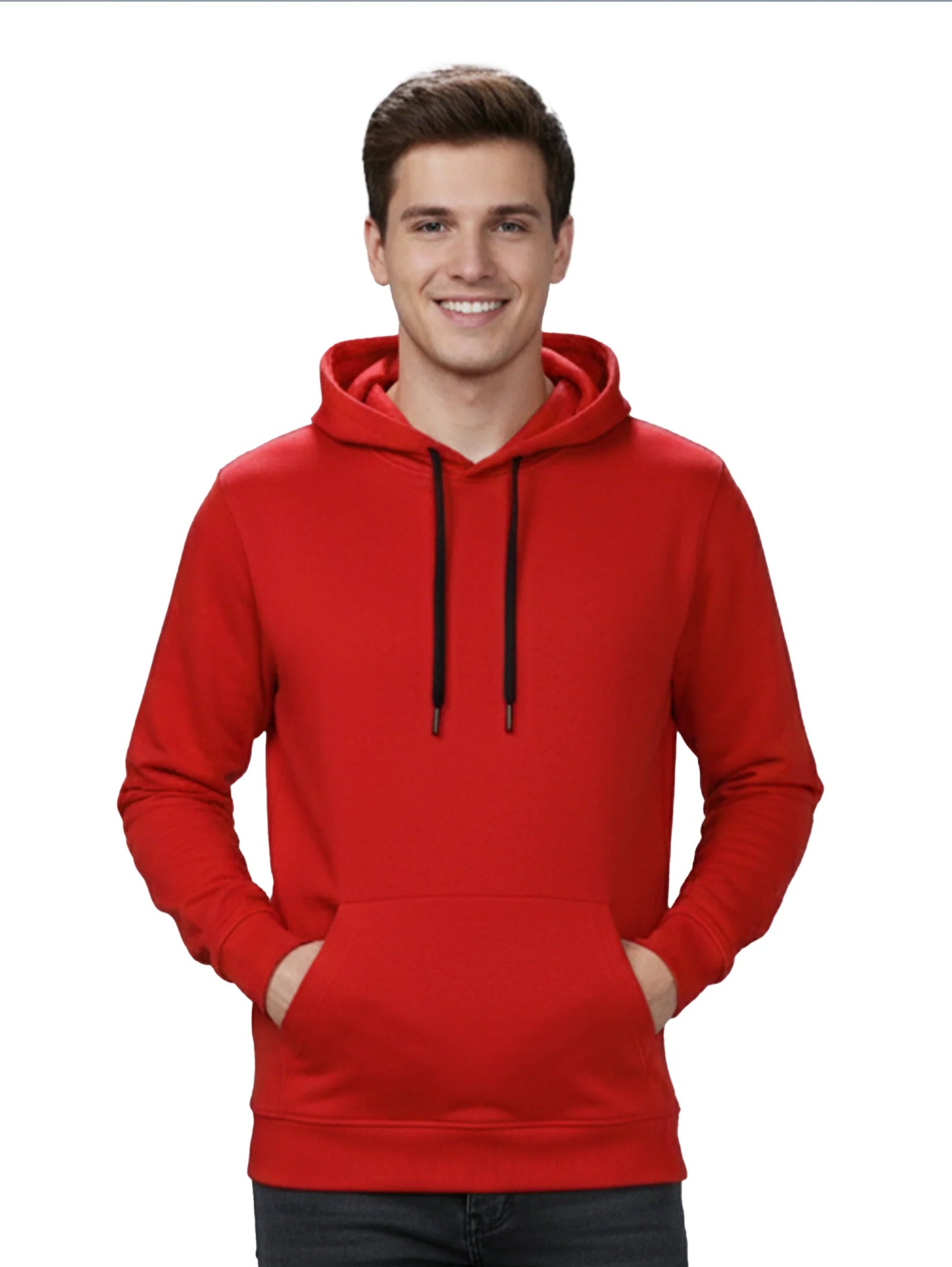 Stylish Red Basic Hoodie