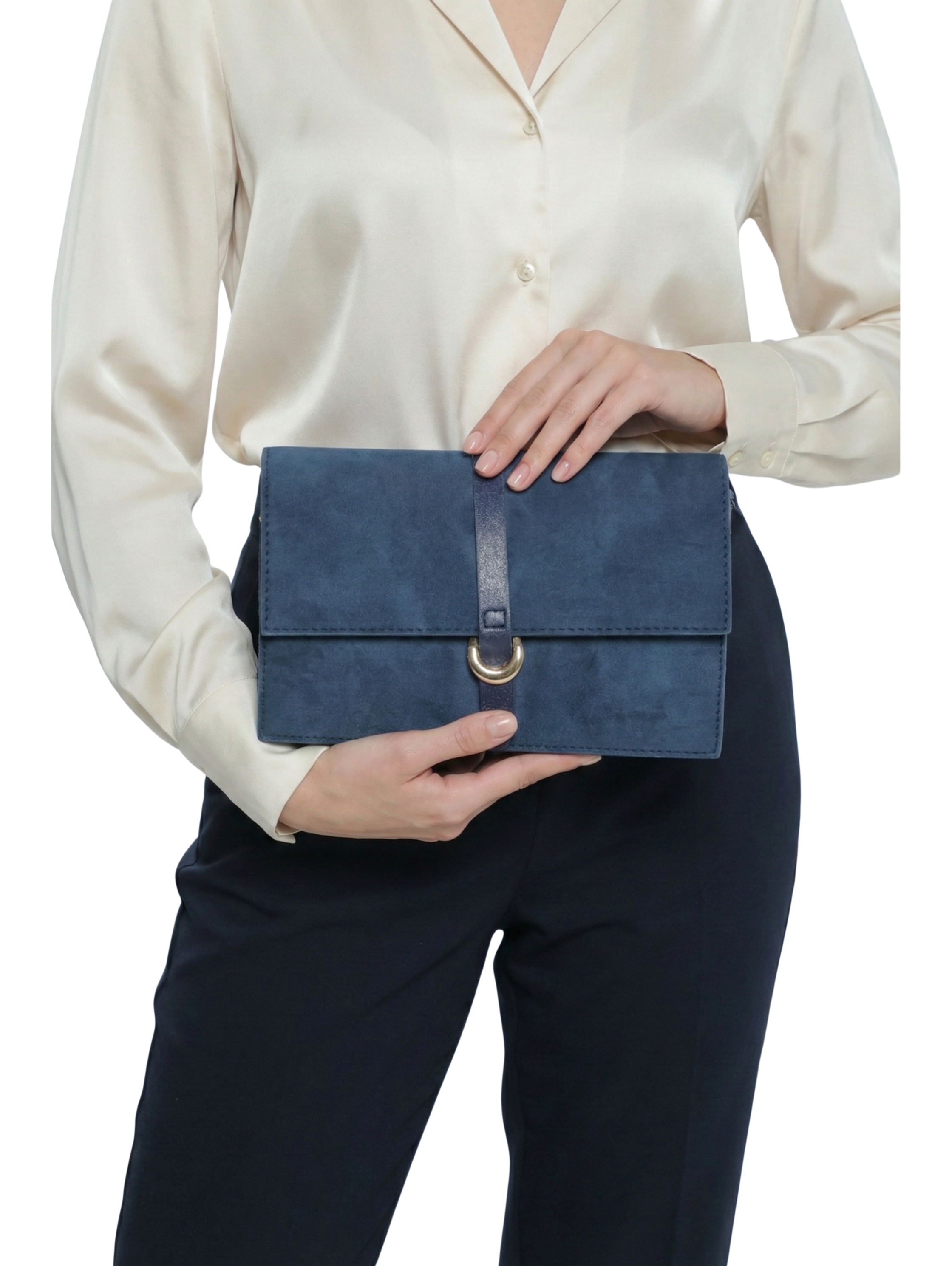 Navy Slouchy Tote Hand Bag